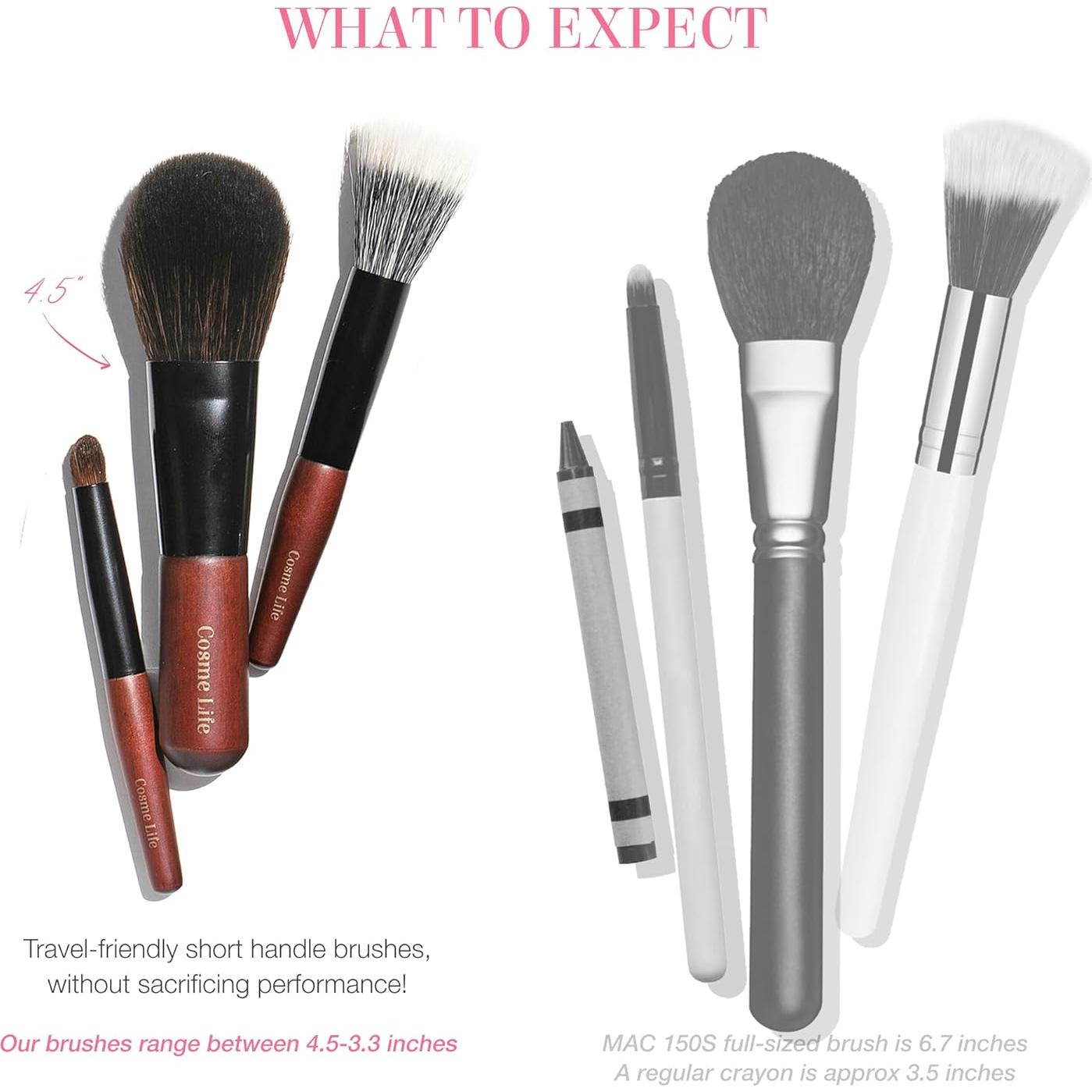 Juego de Brochas de Maquillaje Mini Cosme Life - 9 Piezas