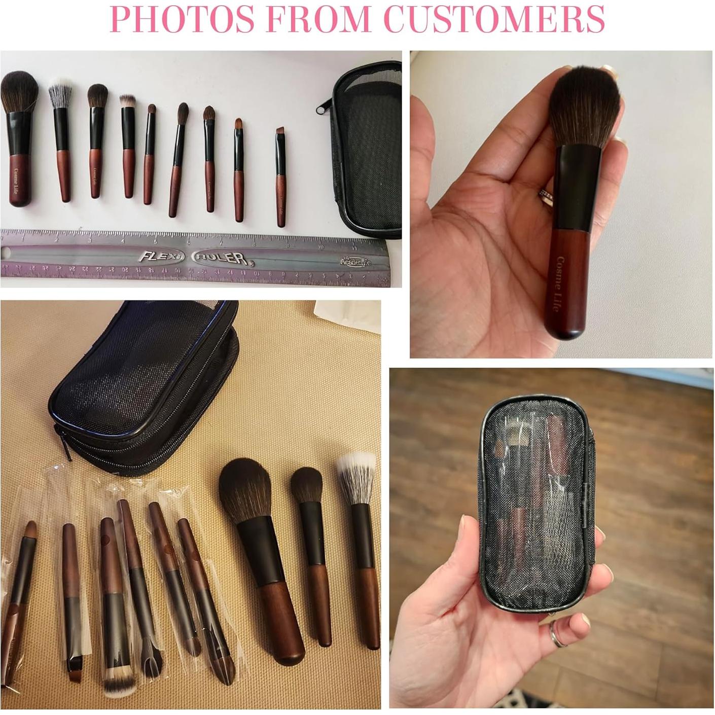 Juego de Brochas de Maquillaje Mini Cosme Life - 9 Piezas