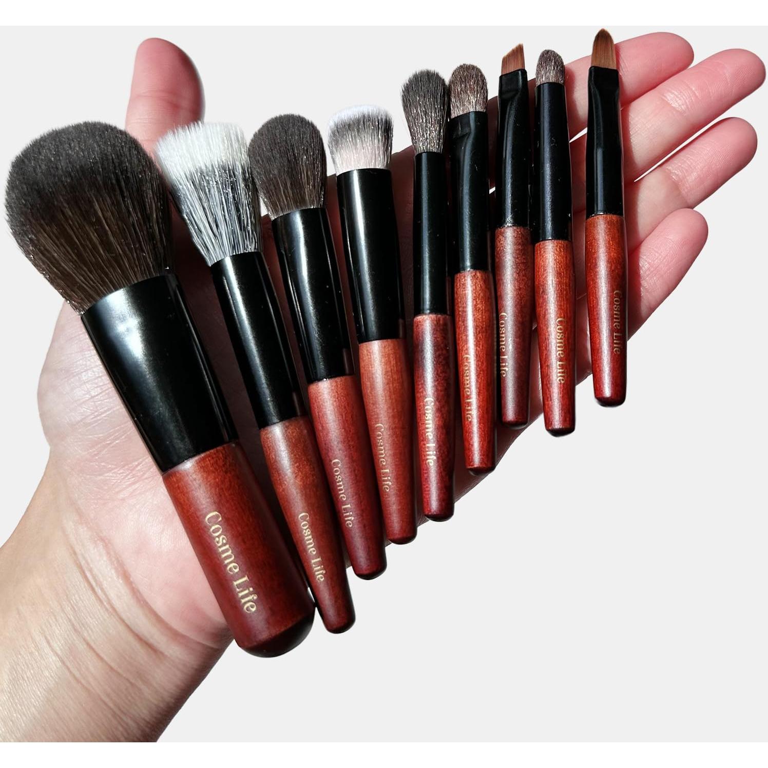 Juego de Brochas de Maquillaje Mini Cosme Life - 9 Piezas