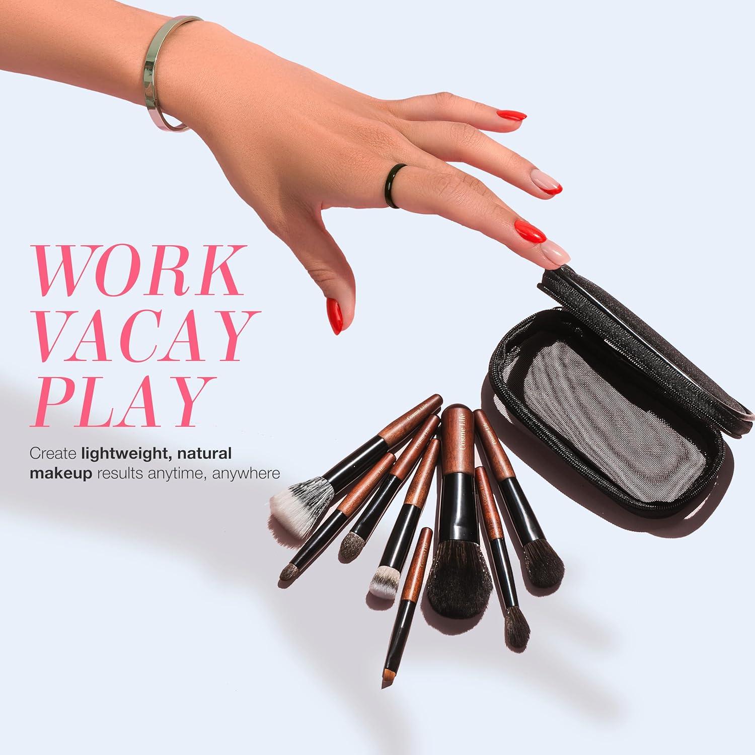 Juego de Brochas de Maquillaje Mini Cosme Life - 9 Piezas