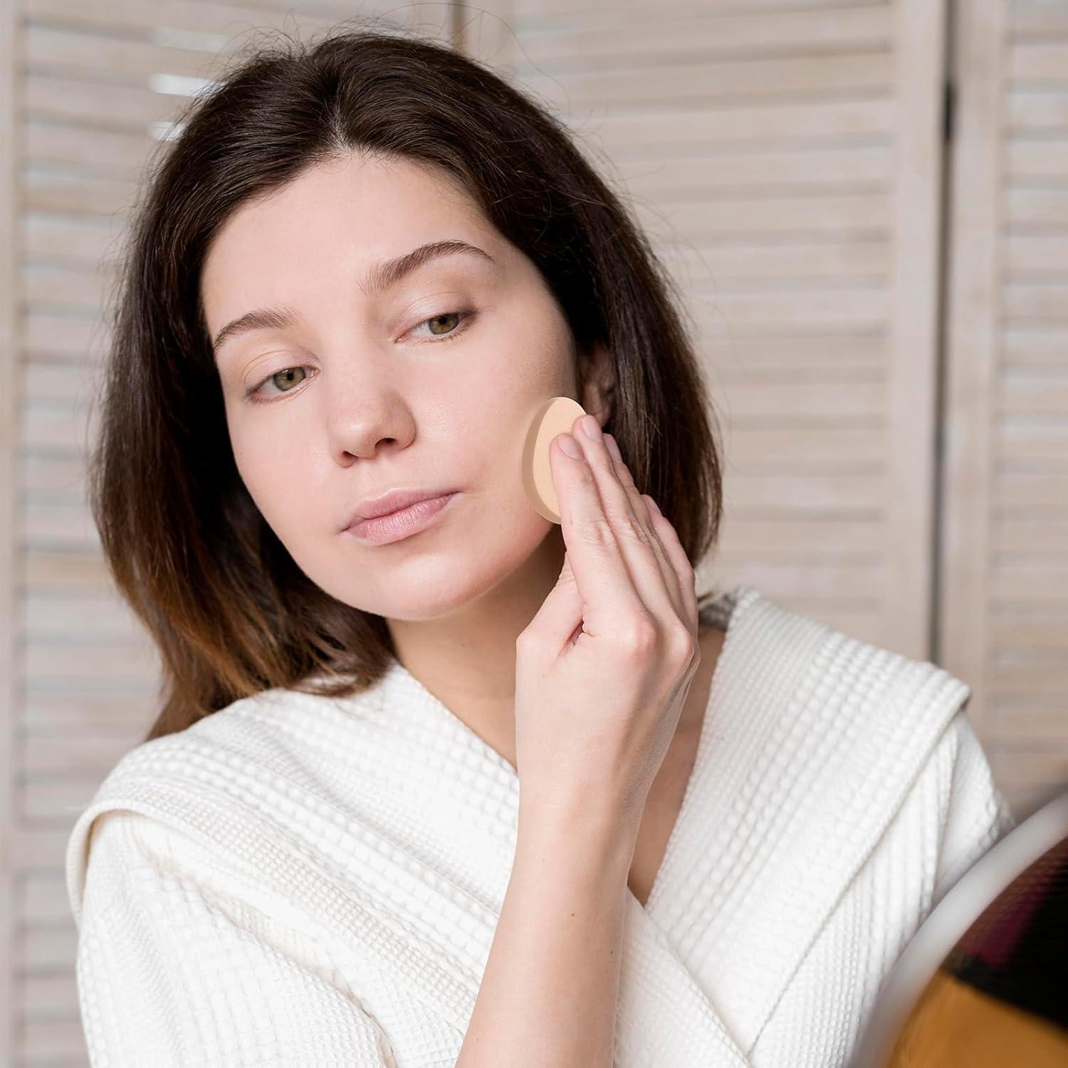 Juego de 8 Esponjas Ovaladas para Maquillaje Beige Hpmjz