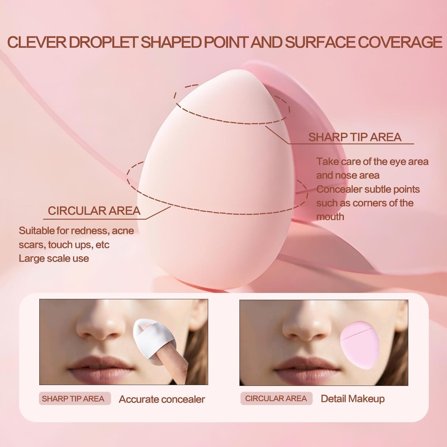 Juego de 30 Esponjas de Maquillaje Mini QSdywlyd - Sin Látex, Doble Uso