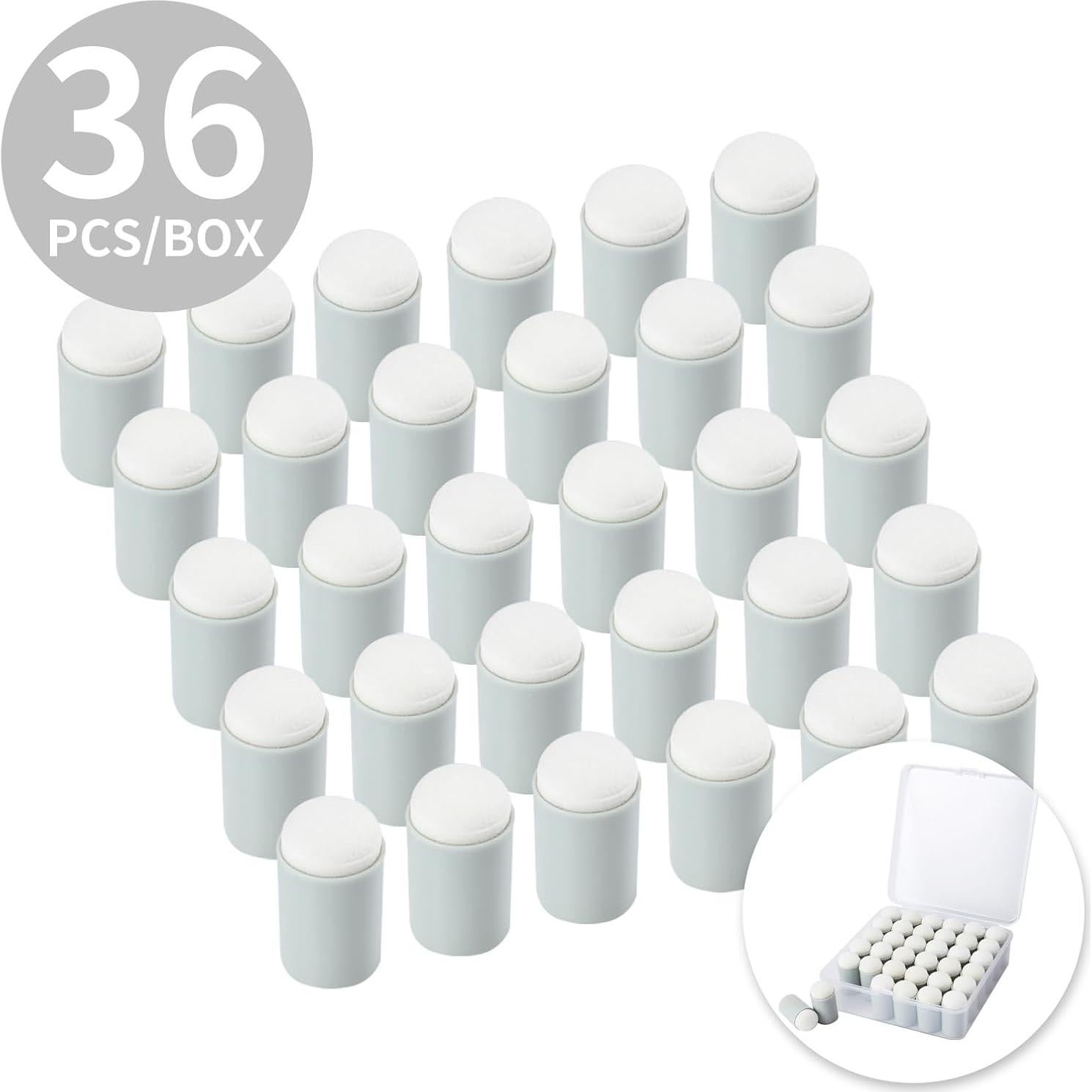 36 Aplicadores de Esponja HAUSTGO con Estuche - 32mm para Manualidades