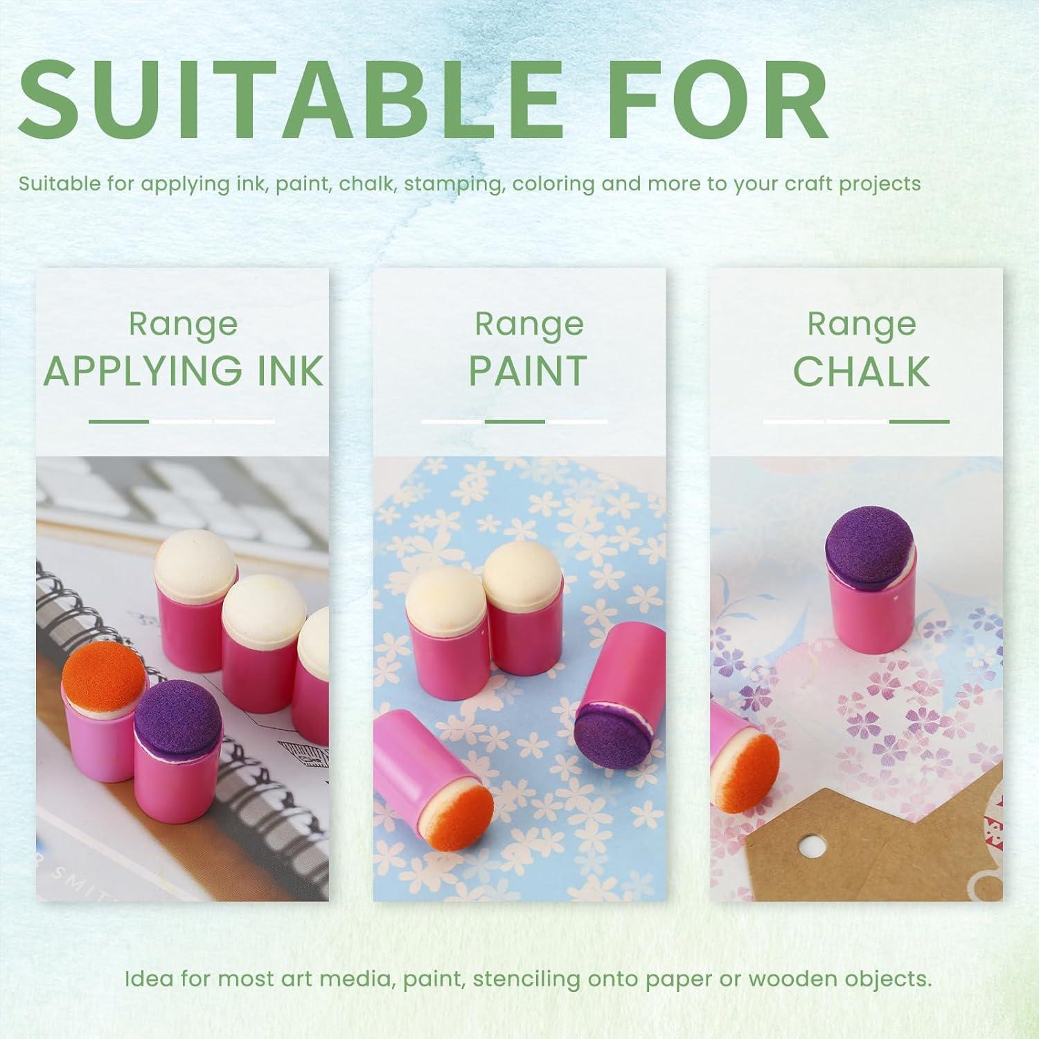 36 Aplicadores de Esponja HAUSTGO con Estuche - 32mm para Manualidades