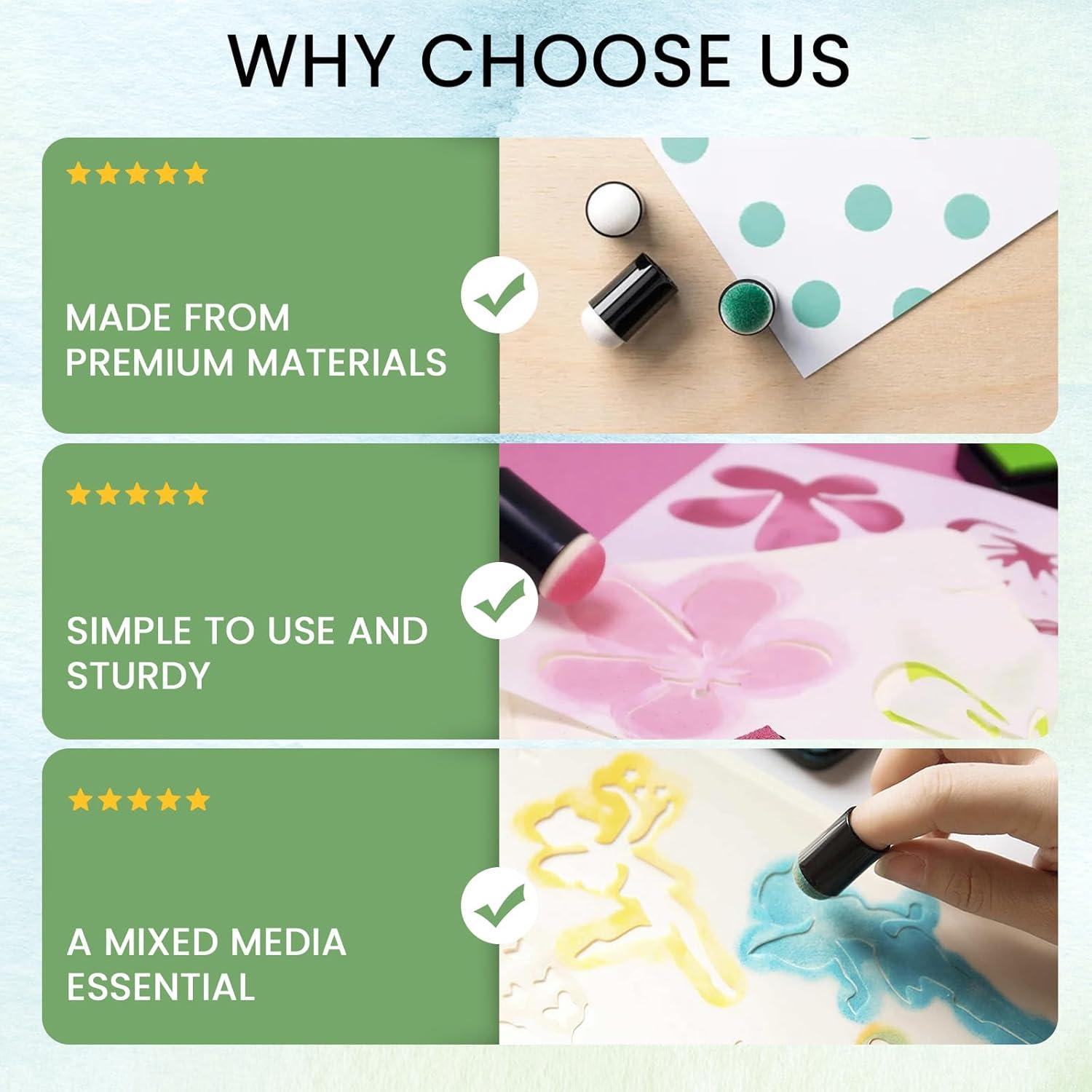 36 Aplicadores de Esponja HAUSTGO con Estuche - 32mm para Manualidades