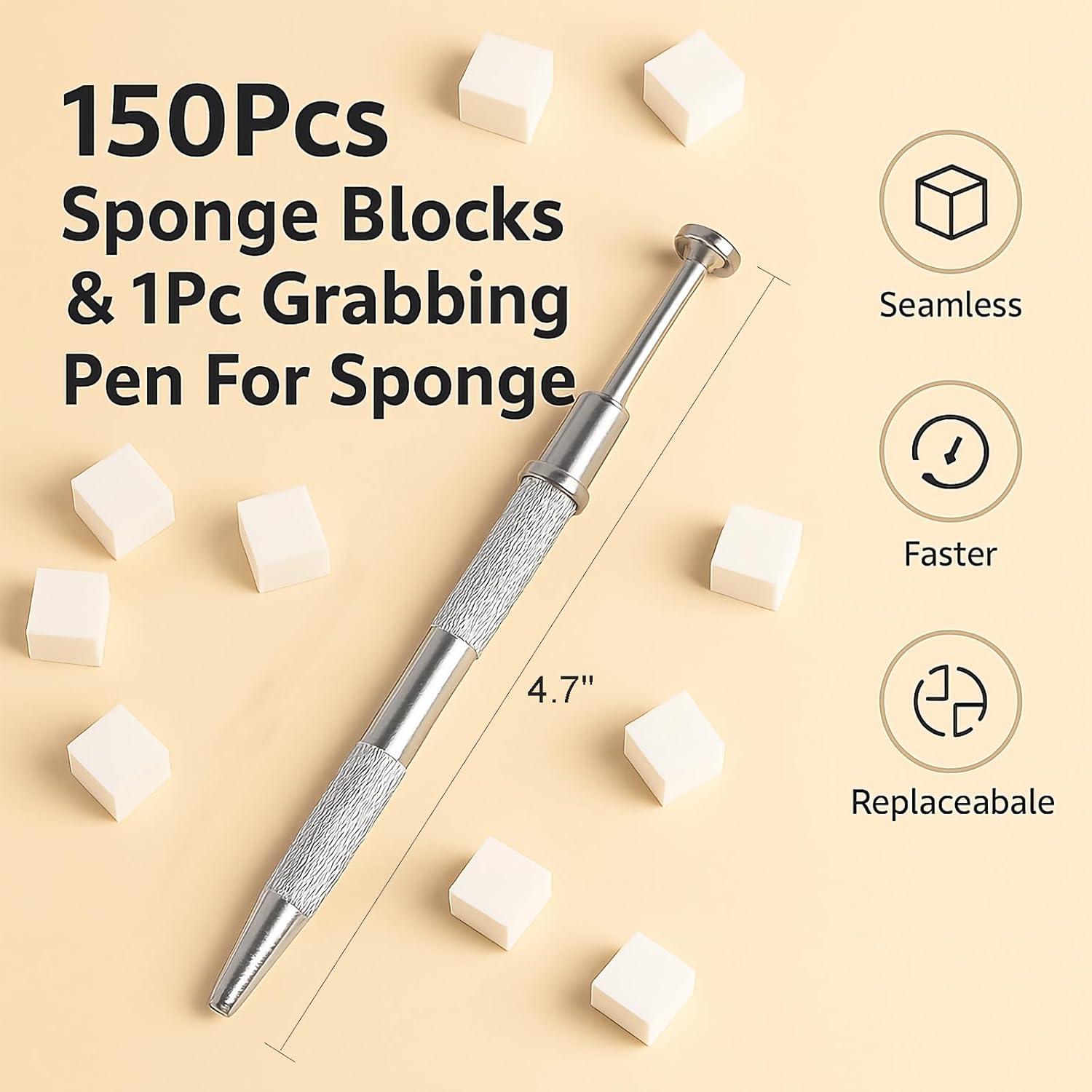 Set 150 Esponjas para Uñas HomTop + Lápiz Agarrador