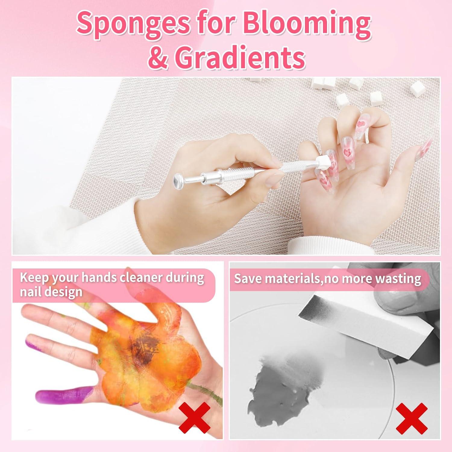 Esponjas de Uñas BQAN 100pcs 0.99cm Plata para Ombre