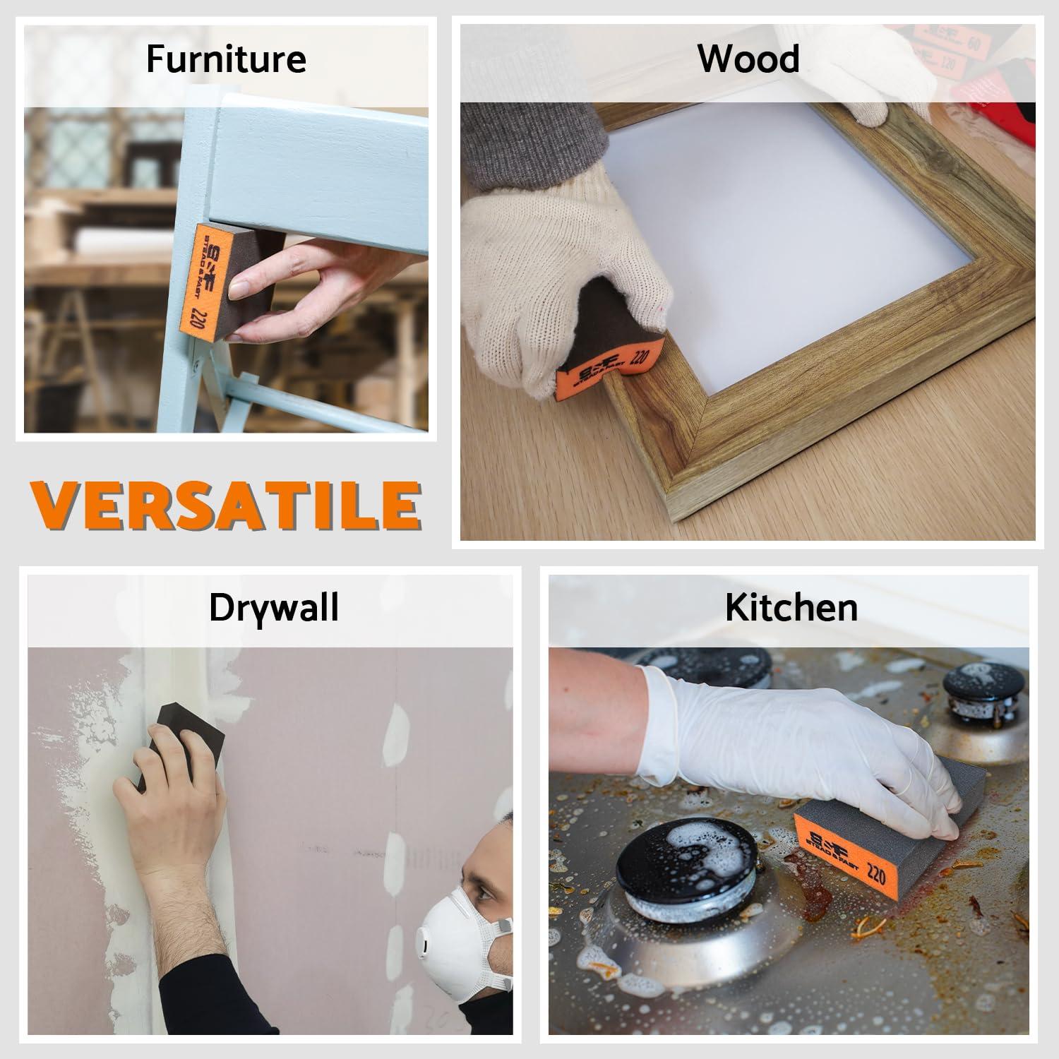 Bloque de Lijado 10 Pcs S&F STEAD & FAST Granos 60-320