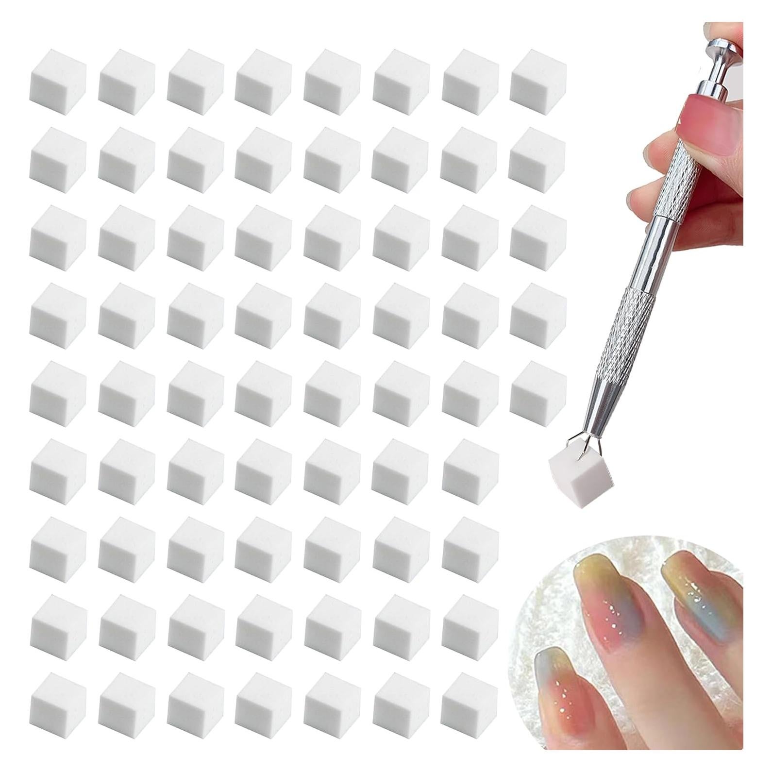 100 Esponjas para Arte de Uñas Ombre QZRUO + Bolígrafo