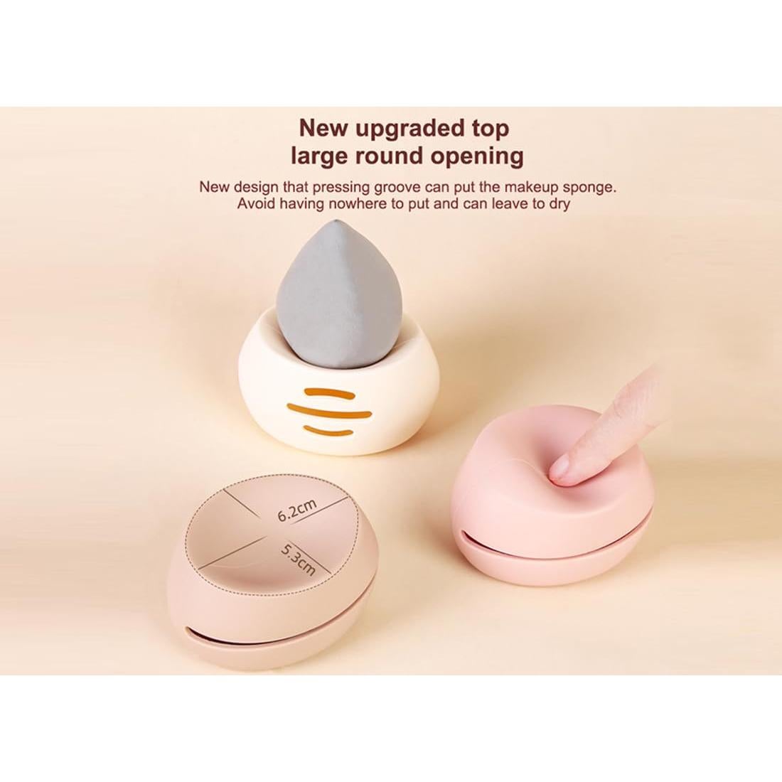 Soporte de Esponja de Maquillaje Silicona Sprigold Rosa Oscuro