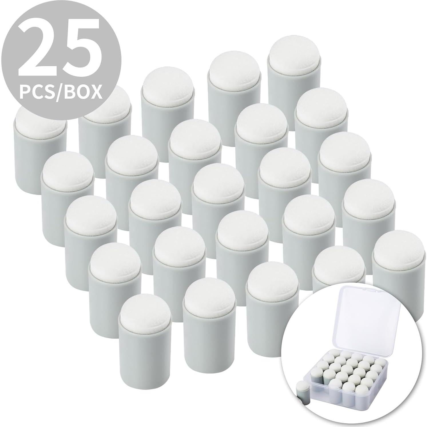 25 Aplicadores de Esponja HAUSTGO con Estuche - 32mm para Pintura