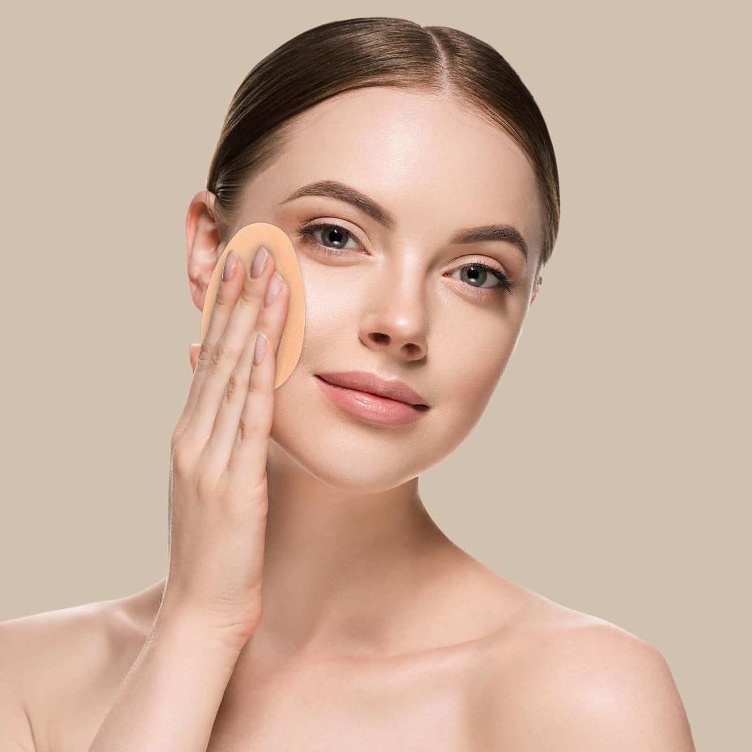 5 Esponjas Planas de Maquillaje Tweruna - Color Piel, 7x5x1.2 cm