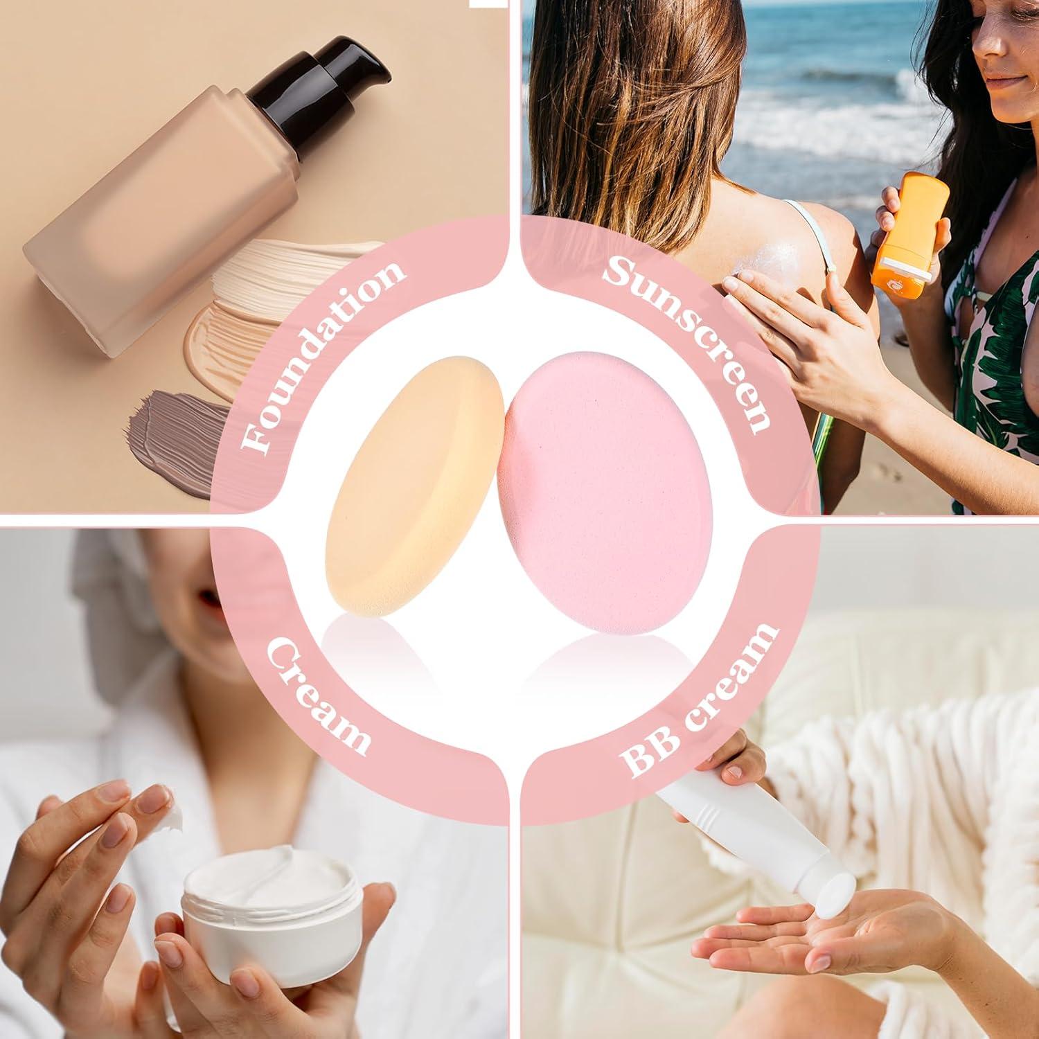 Paquete de 4 Esponjas Ovaladas MBAIYO para Maquillaje Profesional