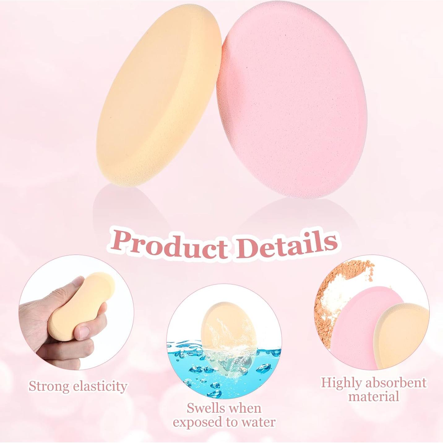 Paquete de 4 Esponjas Ovaladas MBAIYO para Maquillaje Profesional