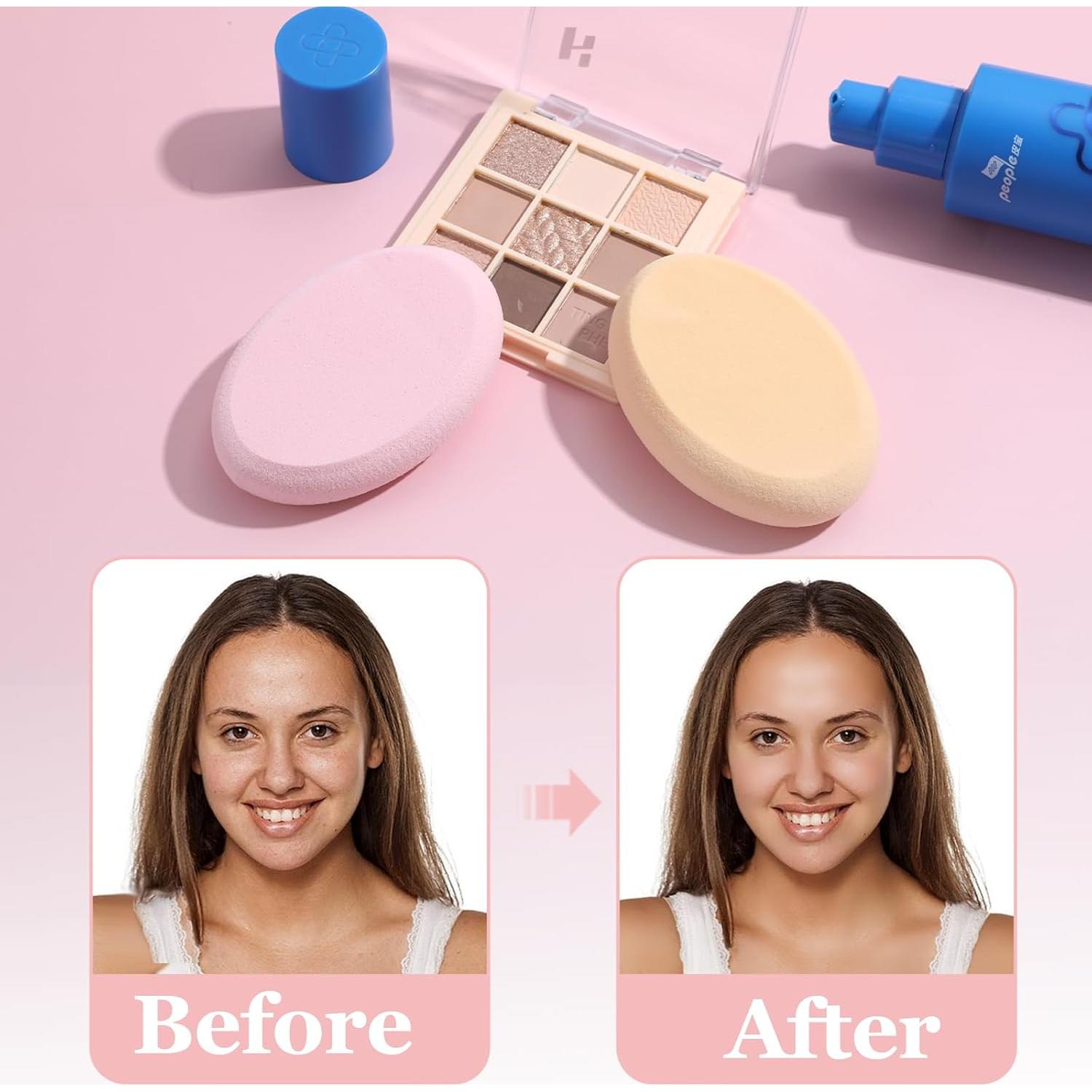 Paquete de 4 Esponjas Ovaladas MBAIYO para Maquillaje Profesional