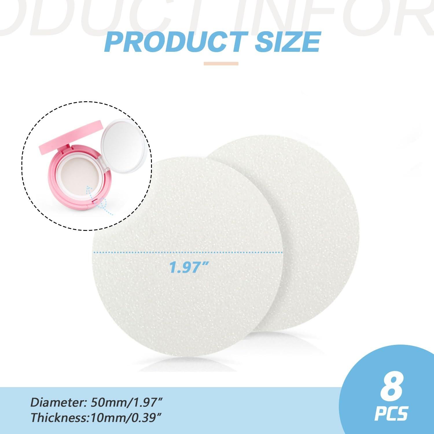 8 Esponjas de Maquillaje Quupy Redondas para Base y Polvo