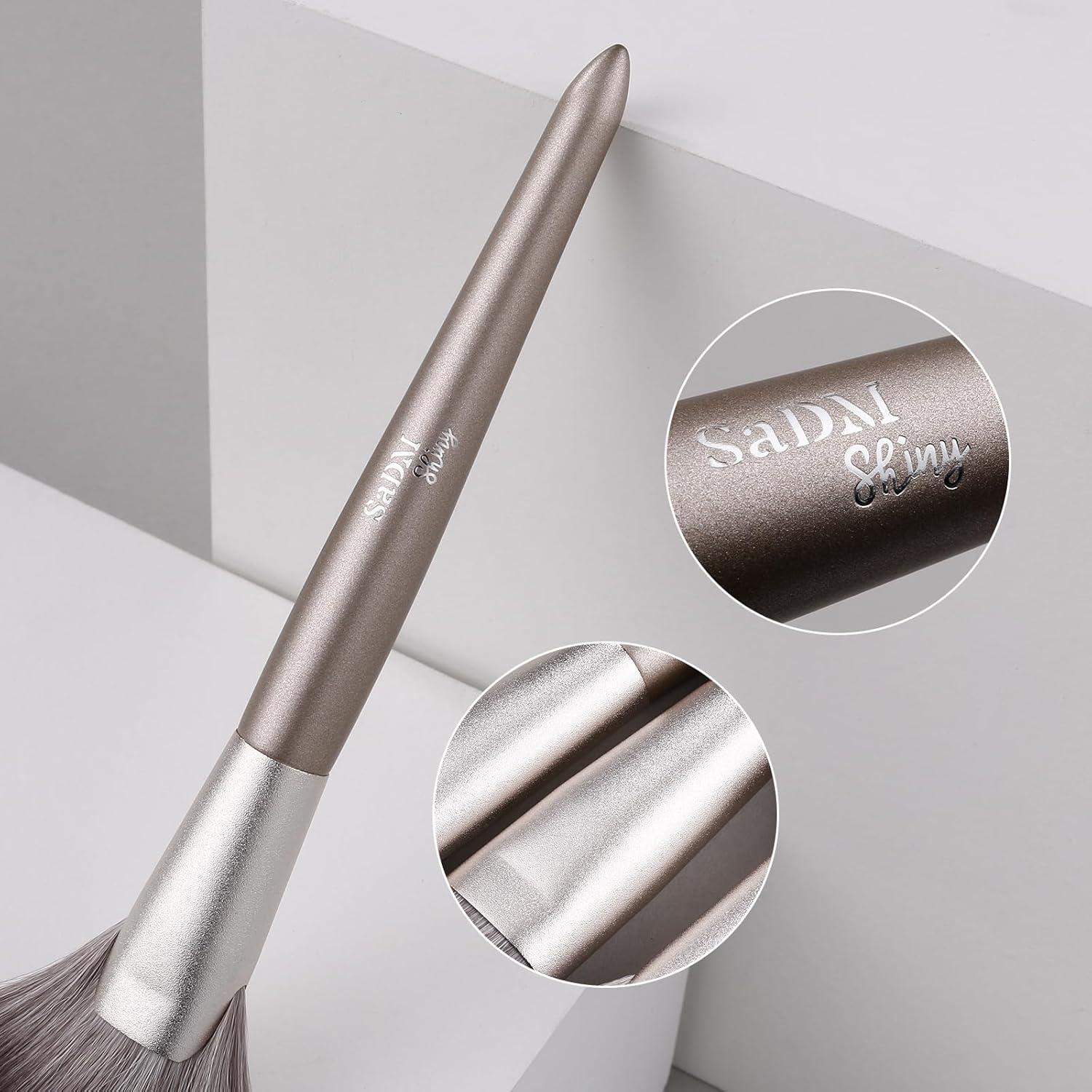 Juego de Brochas de Maquillaje 15 Piezas SaDM Shiny Cerdas Sintéticas