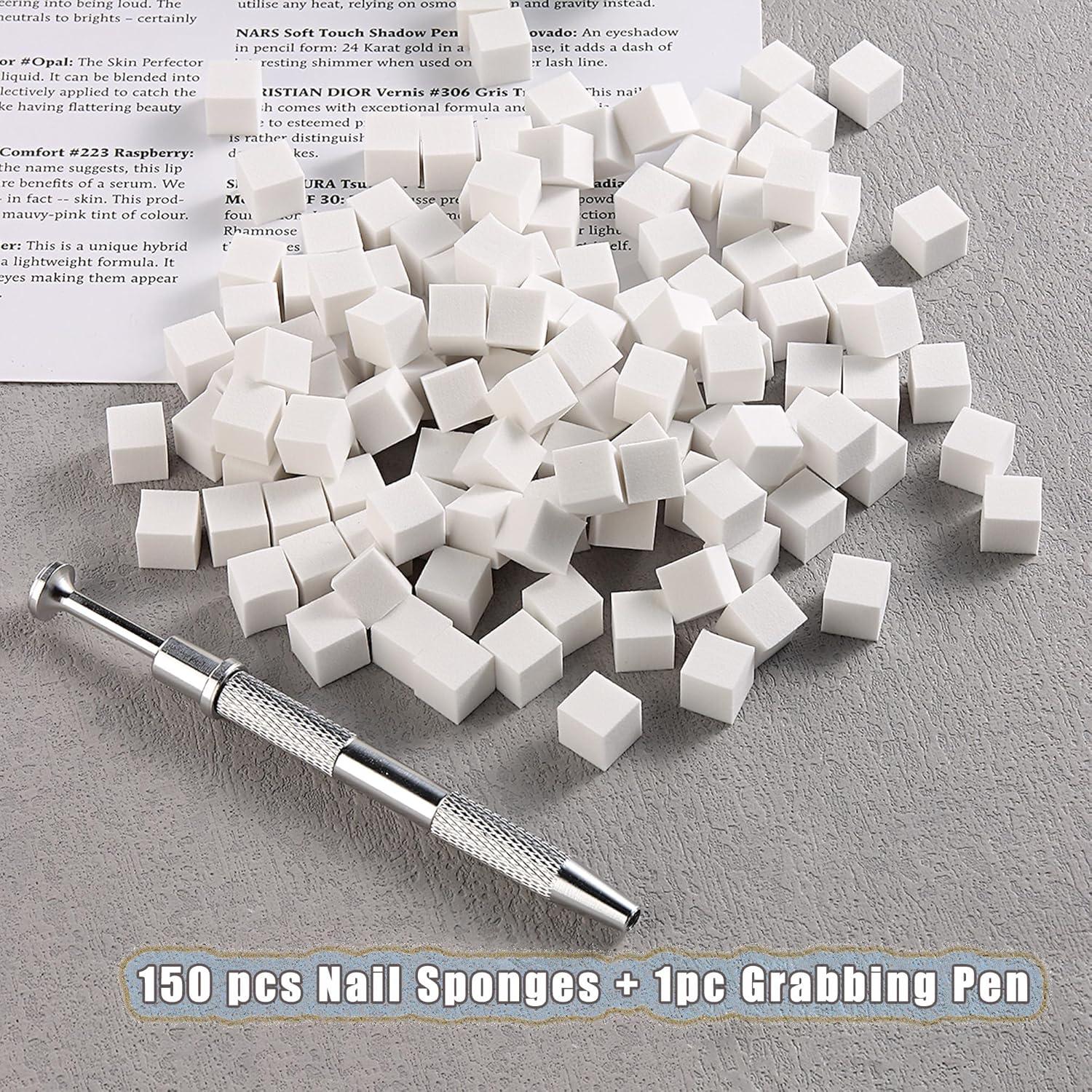 150 Esponjas Ombre para Uñas FSpronail + Bolígrafo Plata