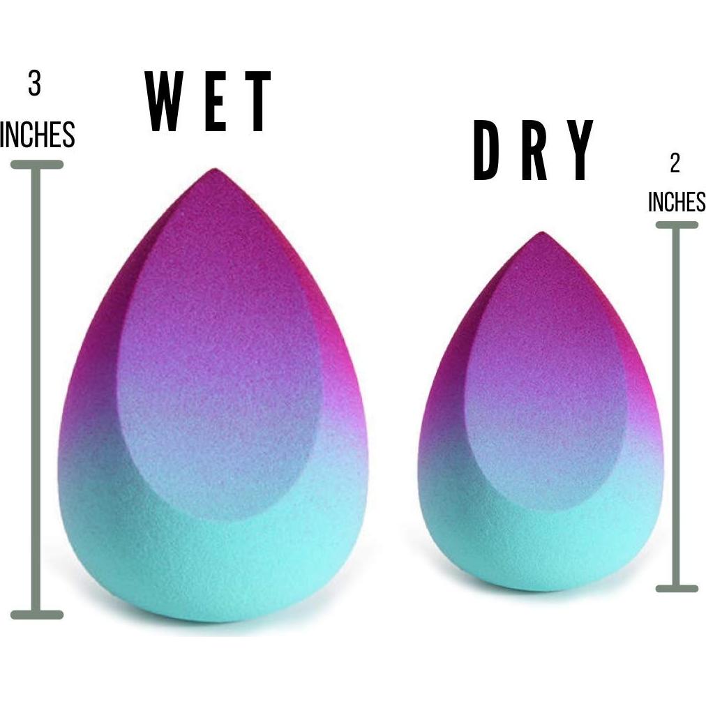Esponja de Maquillaje Dynec Ombre Azul y Púrpura Microfibra