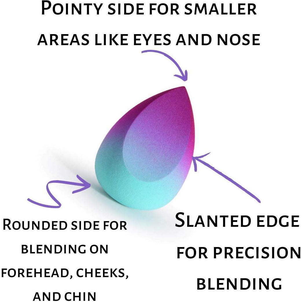 Esponja de Maquillaje Dynec Ombre Azul y Púrpura Microfibra