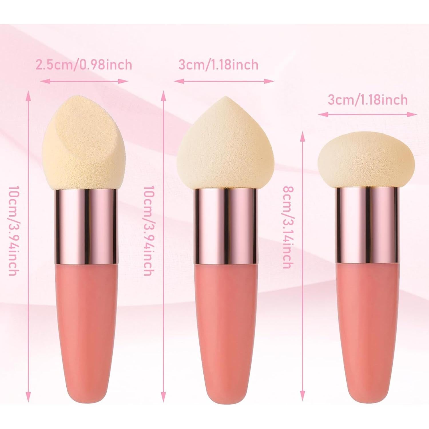 Set de Esponjas de Maquillaje Sibba 3 Pcs Latex y Plástico