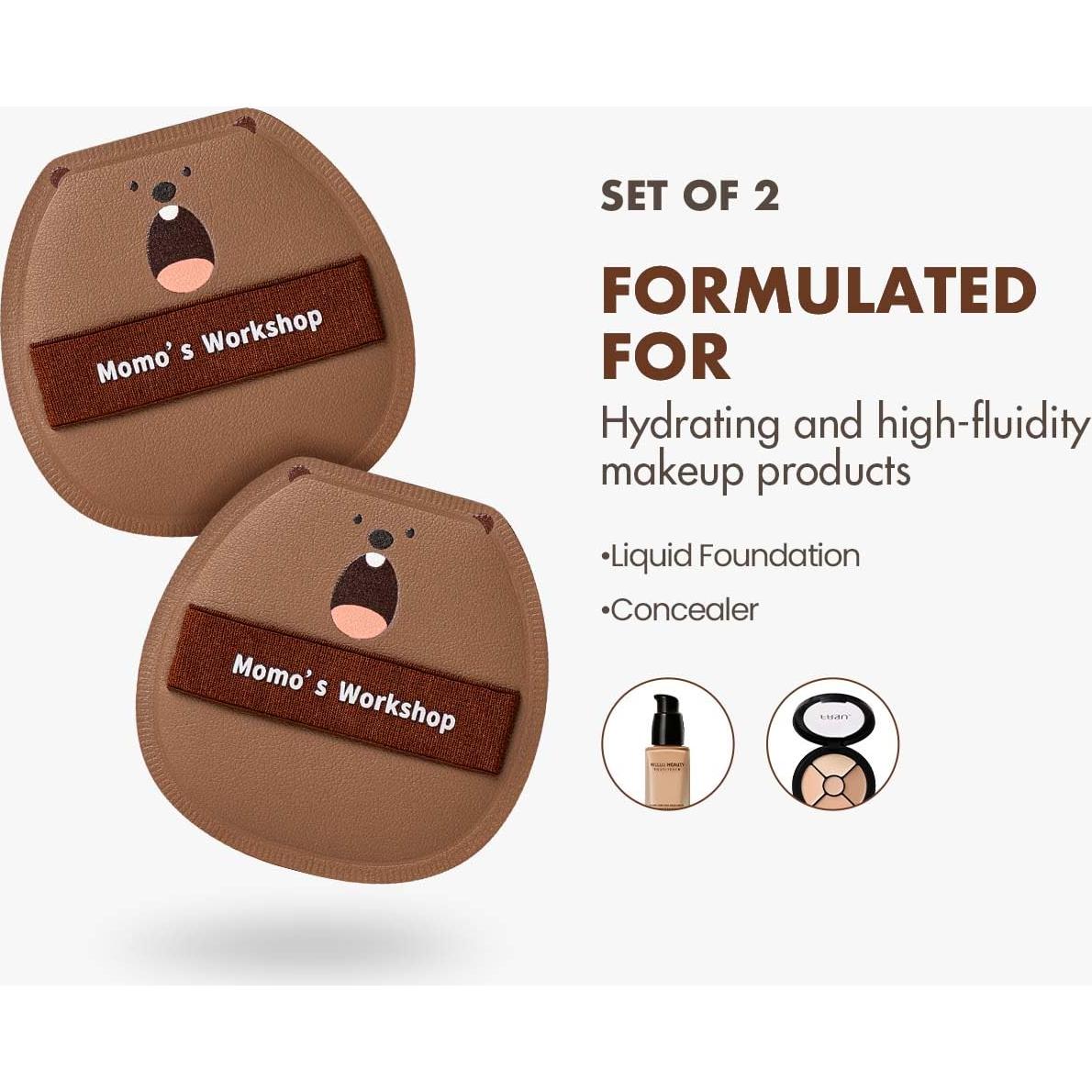 Esponjas de Maquillaje Rubycell 2PCS - Taller de Momo, Suaves y Reutilizables