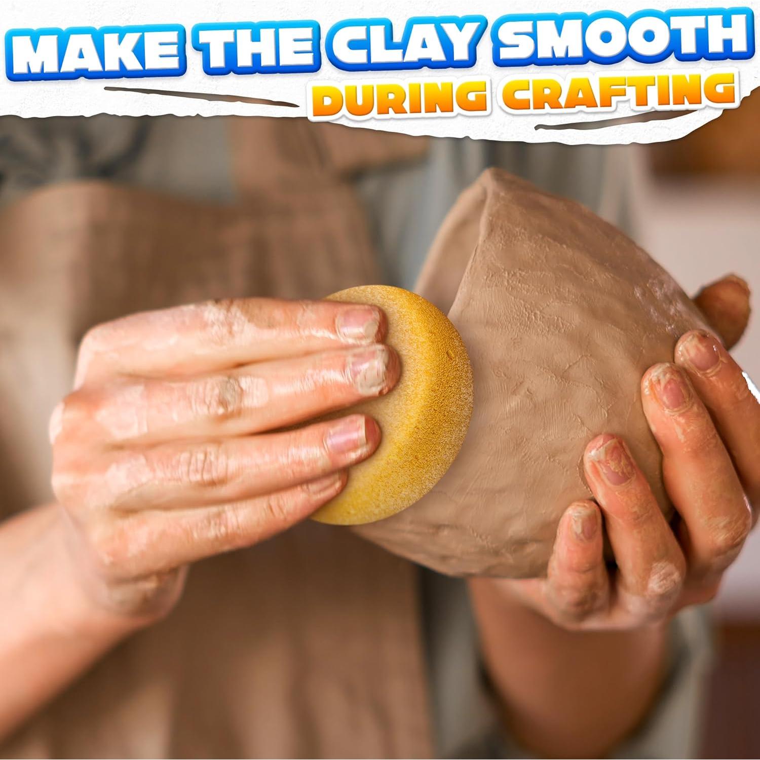 12 Esponjas de Cerámica LIBERHAUS 7.1 cm para Pintura y Limpieza