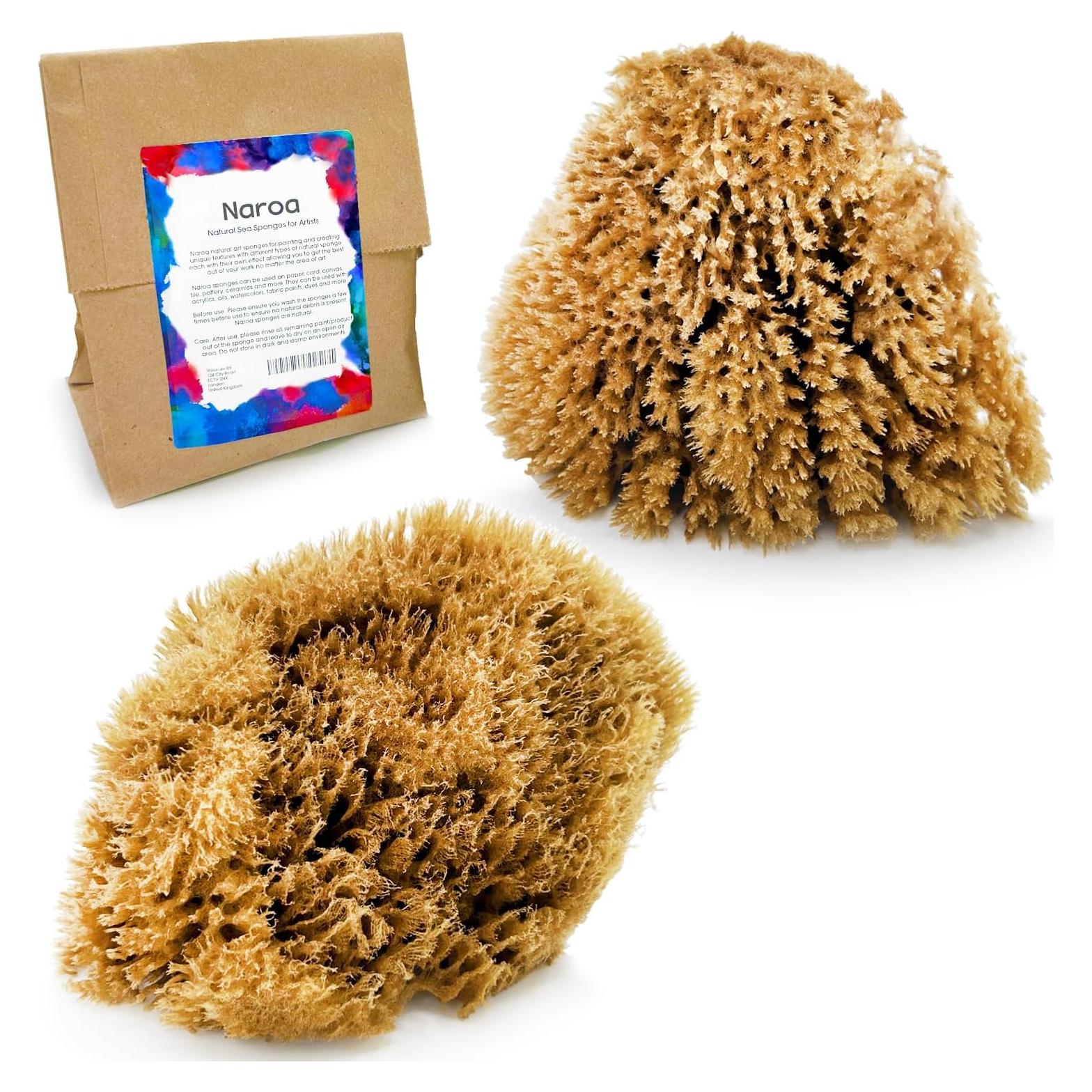 Esponjas Marinas Naturales Naroa 2 Paquete para Pintura