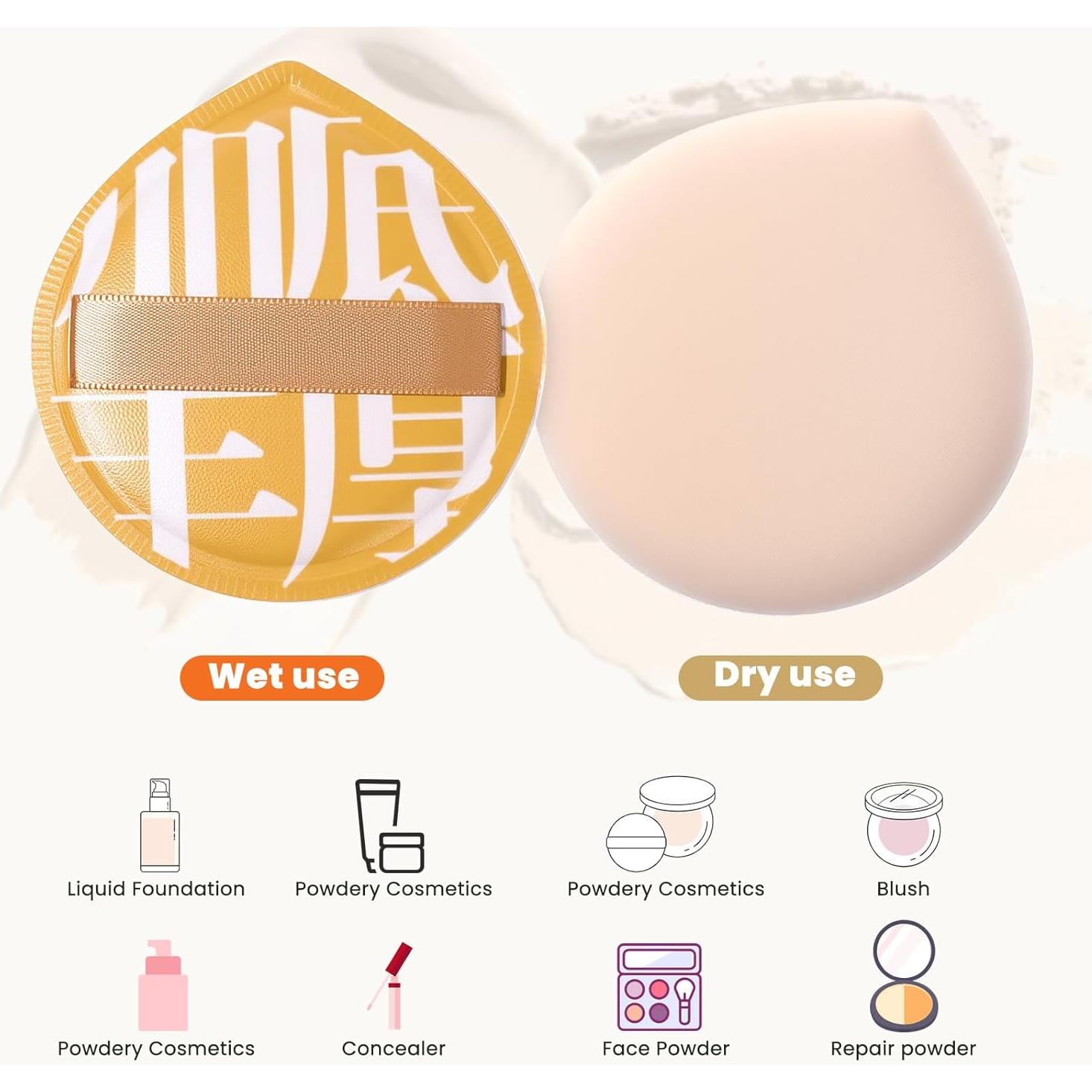 Set de 6 Esponjas de Maquillaje BOHUIZ Grande para Base y Corrector