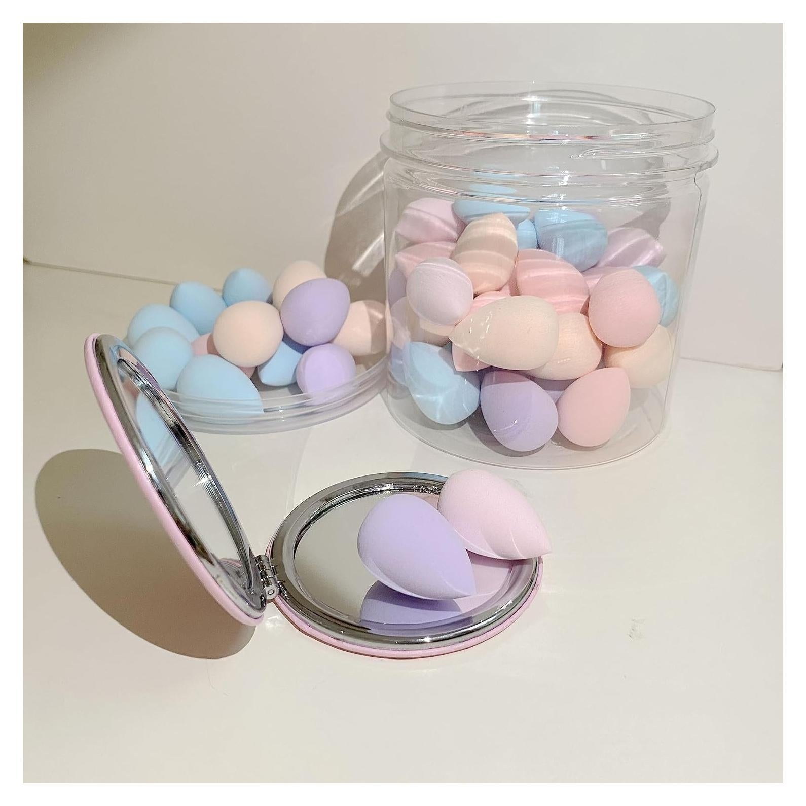 50 Esponjas de Maquillaje Urradia Mini y Puff de Polvo