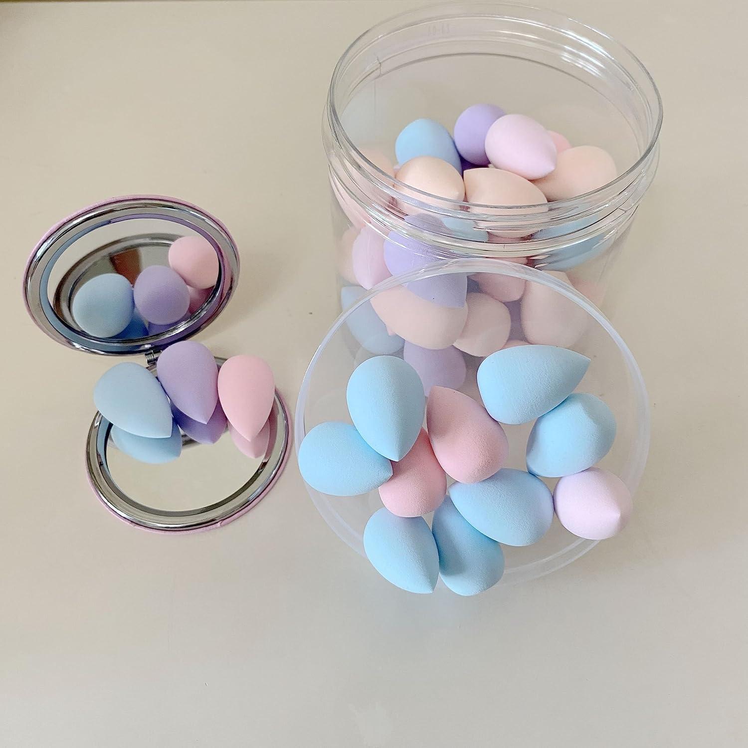 50 Esponjas de Maquillaje Urradia Mini y Puff de Polvo