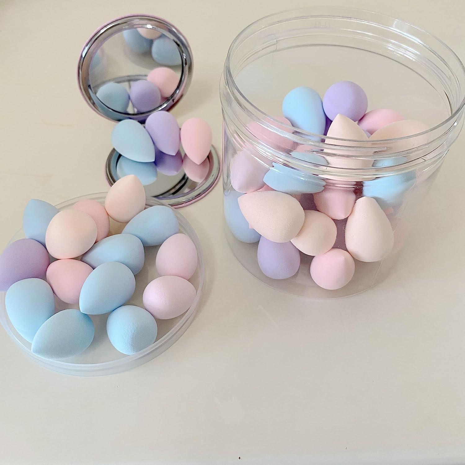 50 Esponjas de Maquillaje Urradia Mini y Puff de Polvo