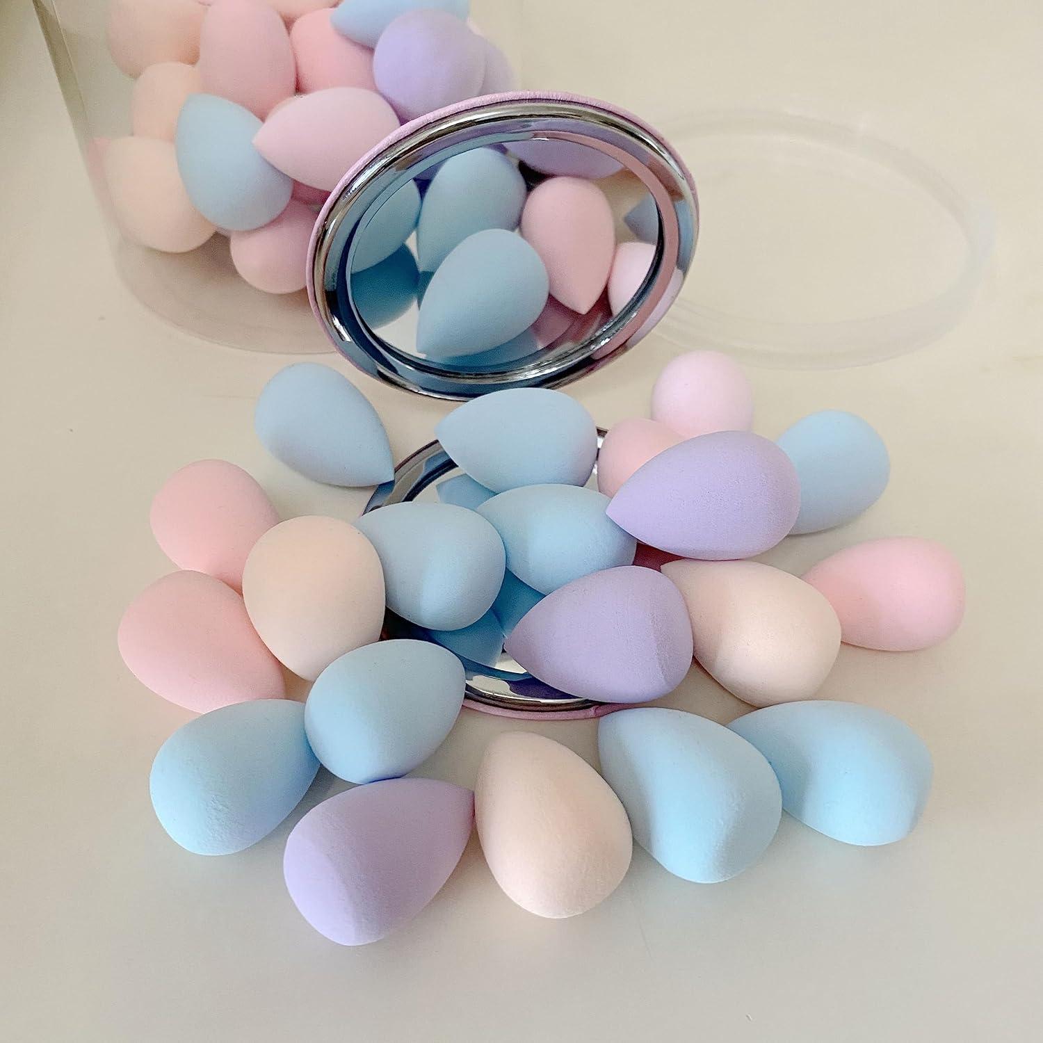 50 Esponjas de Maquillaje Urradia Mini y Puff de Polvo