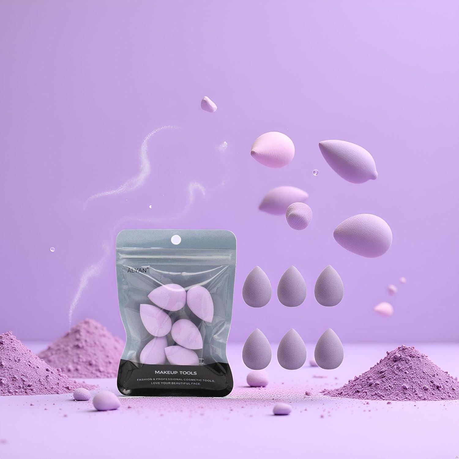 Juego de 6 Esponjas de Maquillaje Mini Dreamxue Moradas