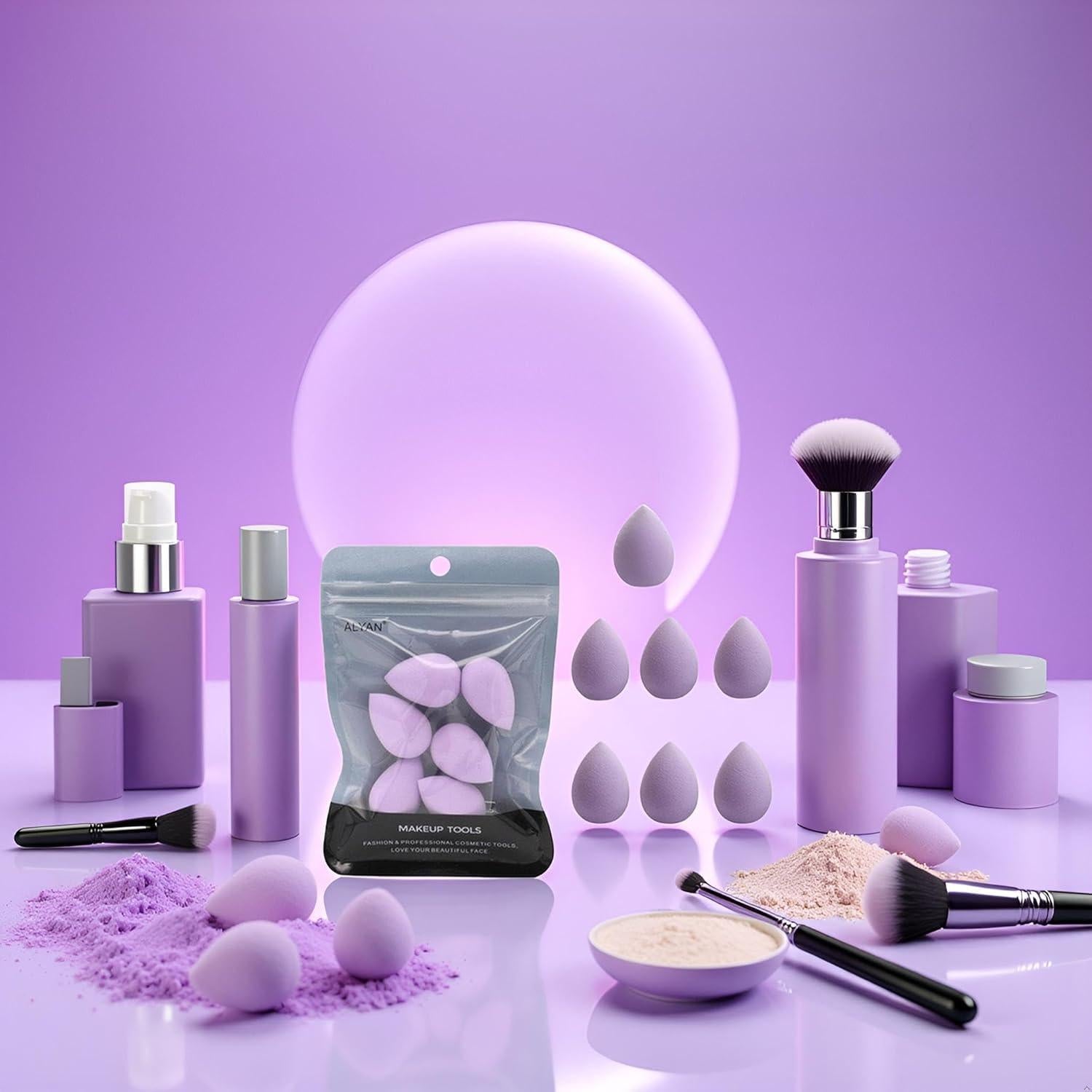 Juego de 6 Esponjas de Maquillaje Mini Dreamxue Moradas