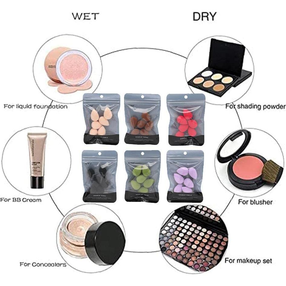 Conjunto de 6 Esponjas de Maquillaje Mini Fansoftiks Multicolor