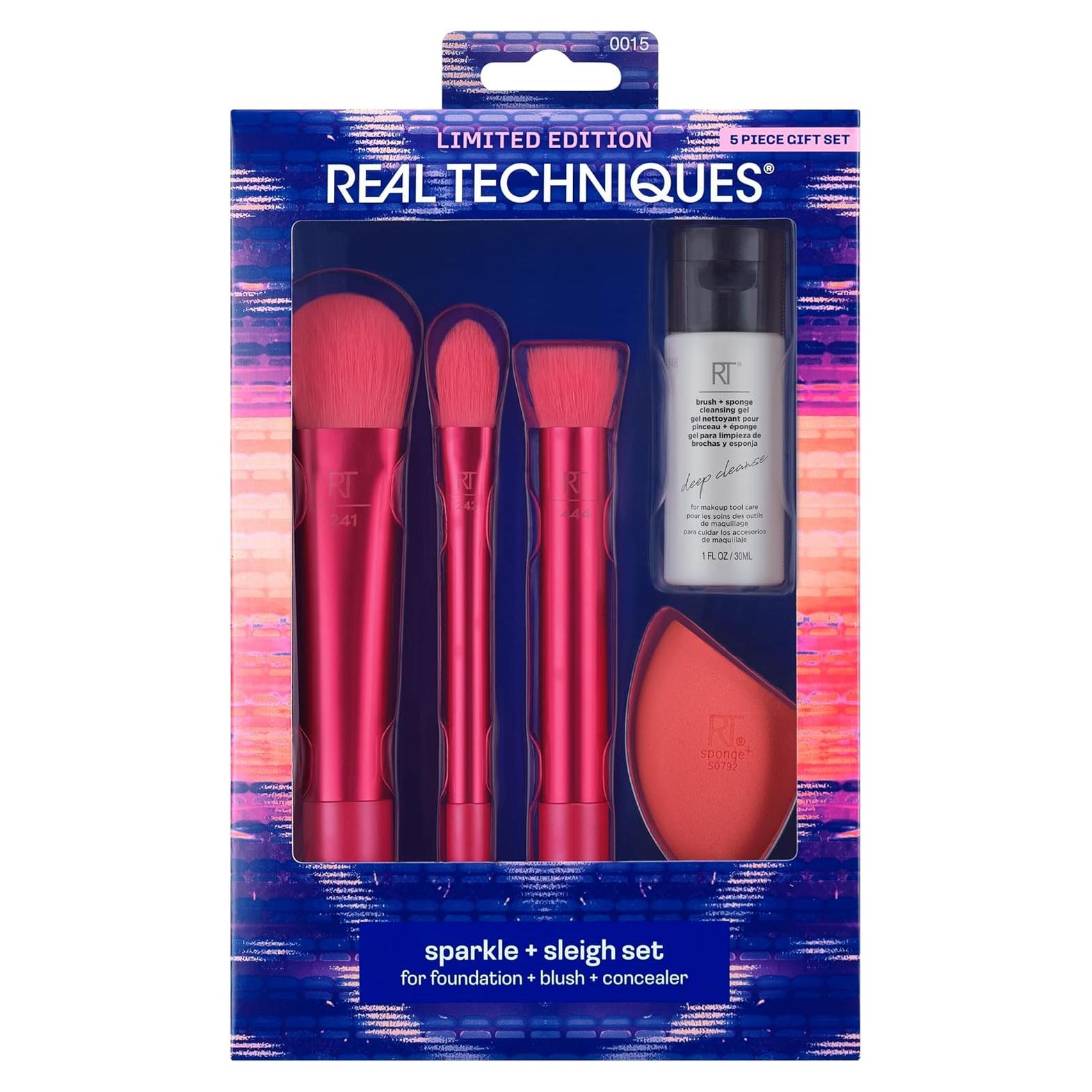 Set de Brochas y Esponjas de Maquillaje Real Techniques 5 Piezas