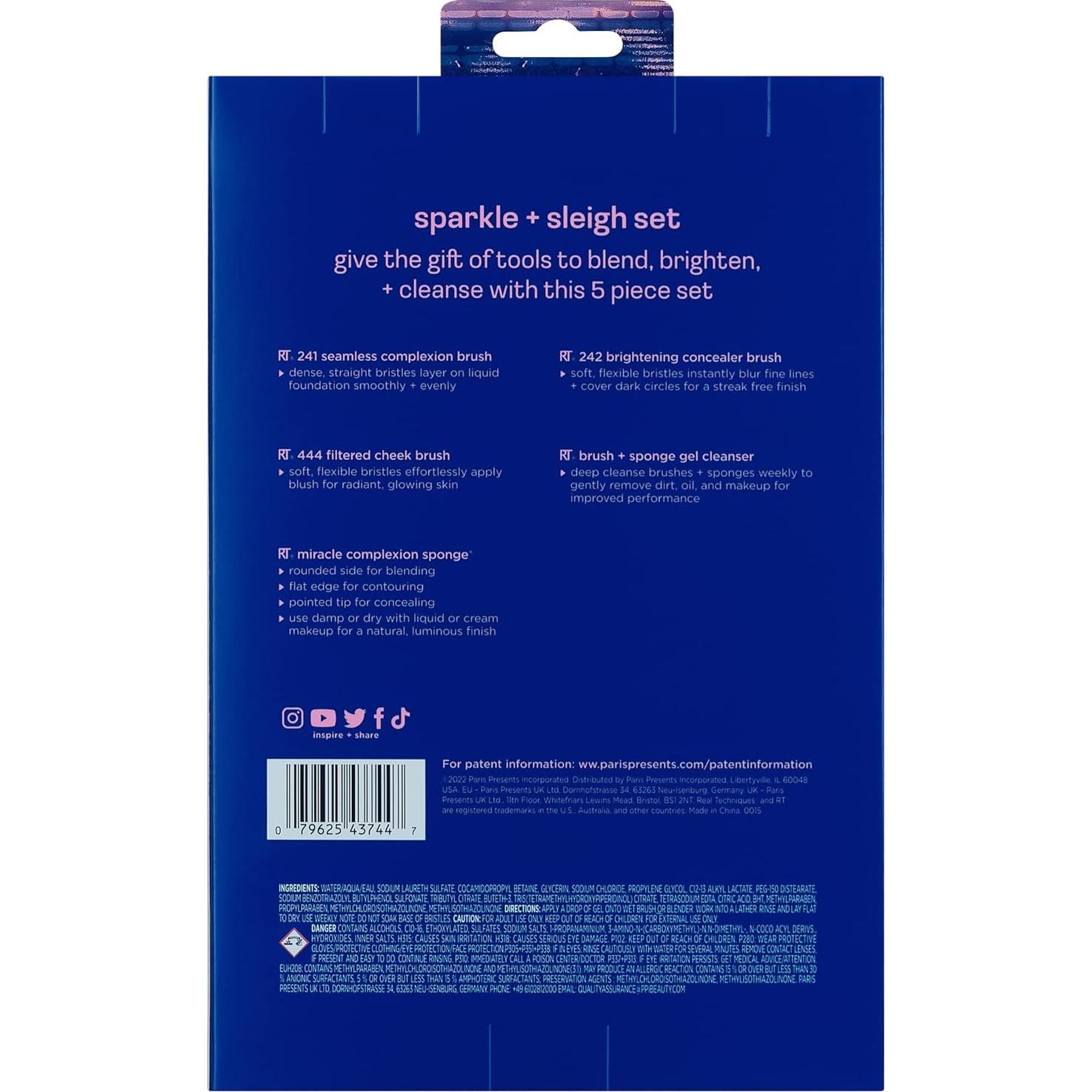 Set de Brochas y Esponjas de Maquillaje Real Techniques 5 Piezas