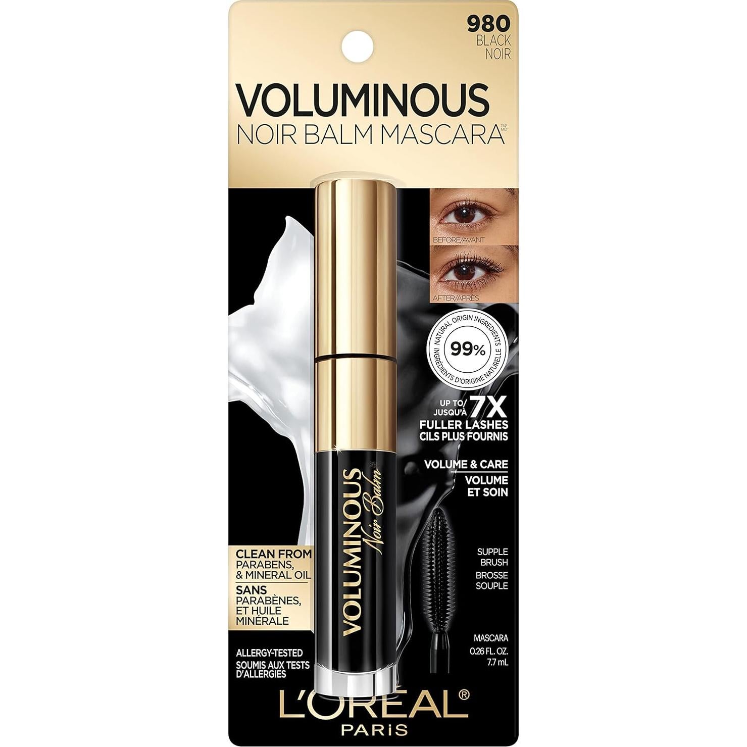 Máscara Voluminizadora L'Oreal Paris Noir Balm 7ml Vegana
