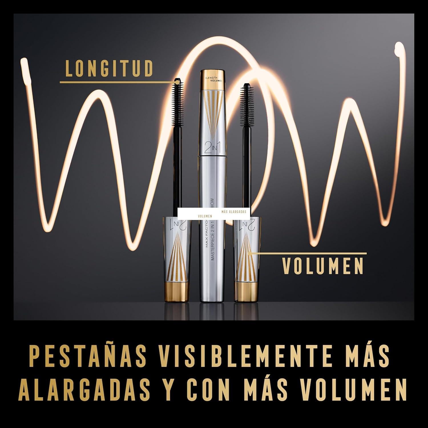 Máscara Max Factor Masterpiece 2 en 1 Lash Wow - Negro