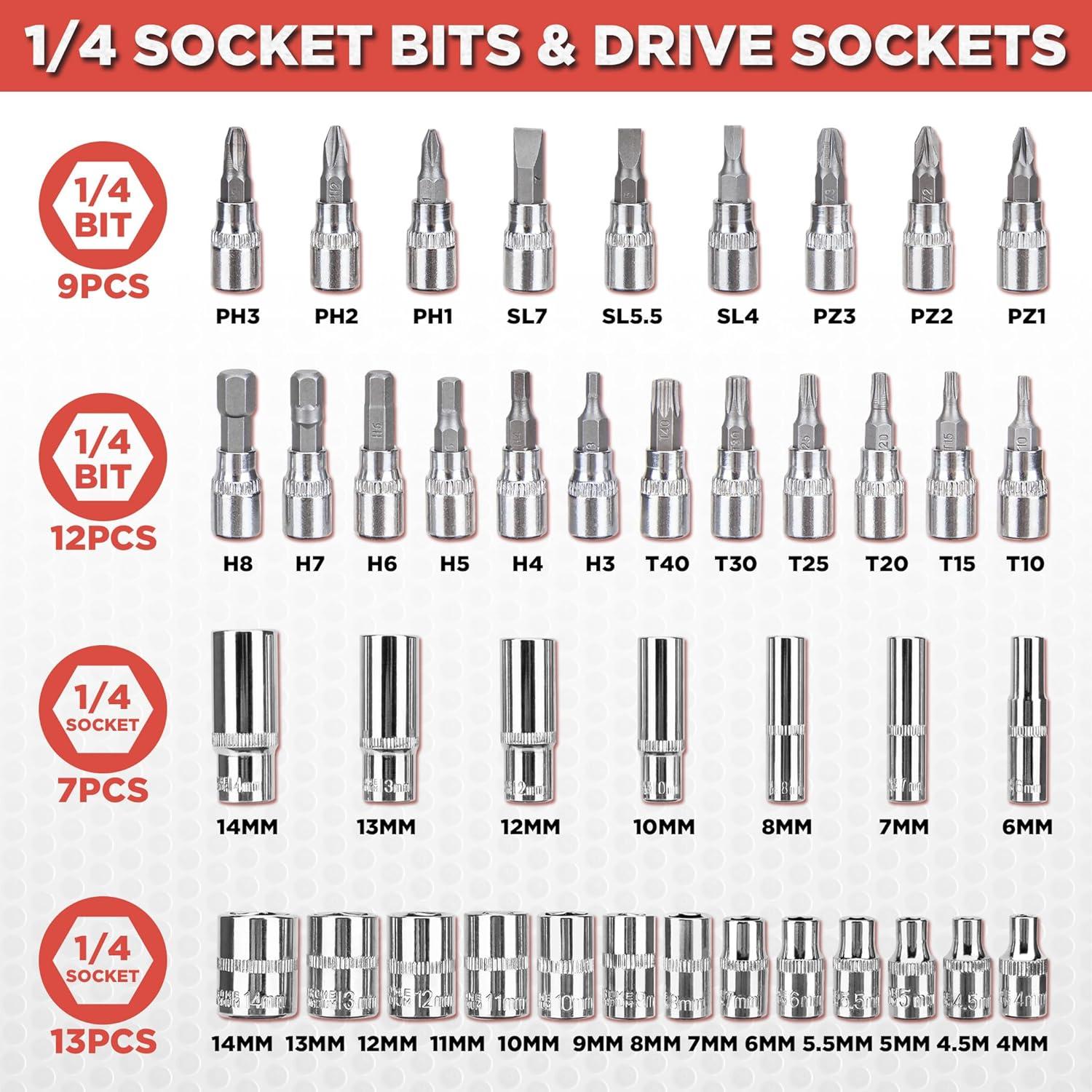 Juego de Llave de Carraca 53 Piezas CARTMAN con Estuche