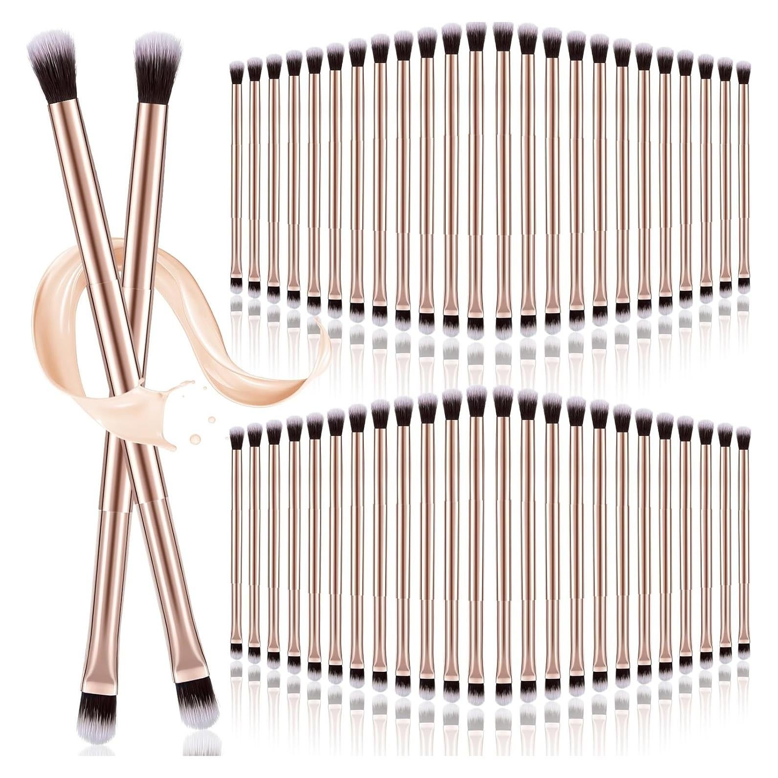 50 Brochas de Maquillaje Doble Punta Bokon - Difuminar Sombra de Ojos