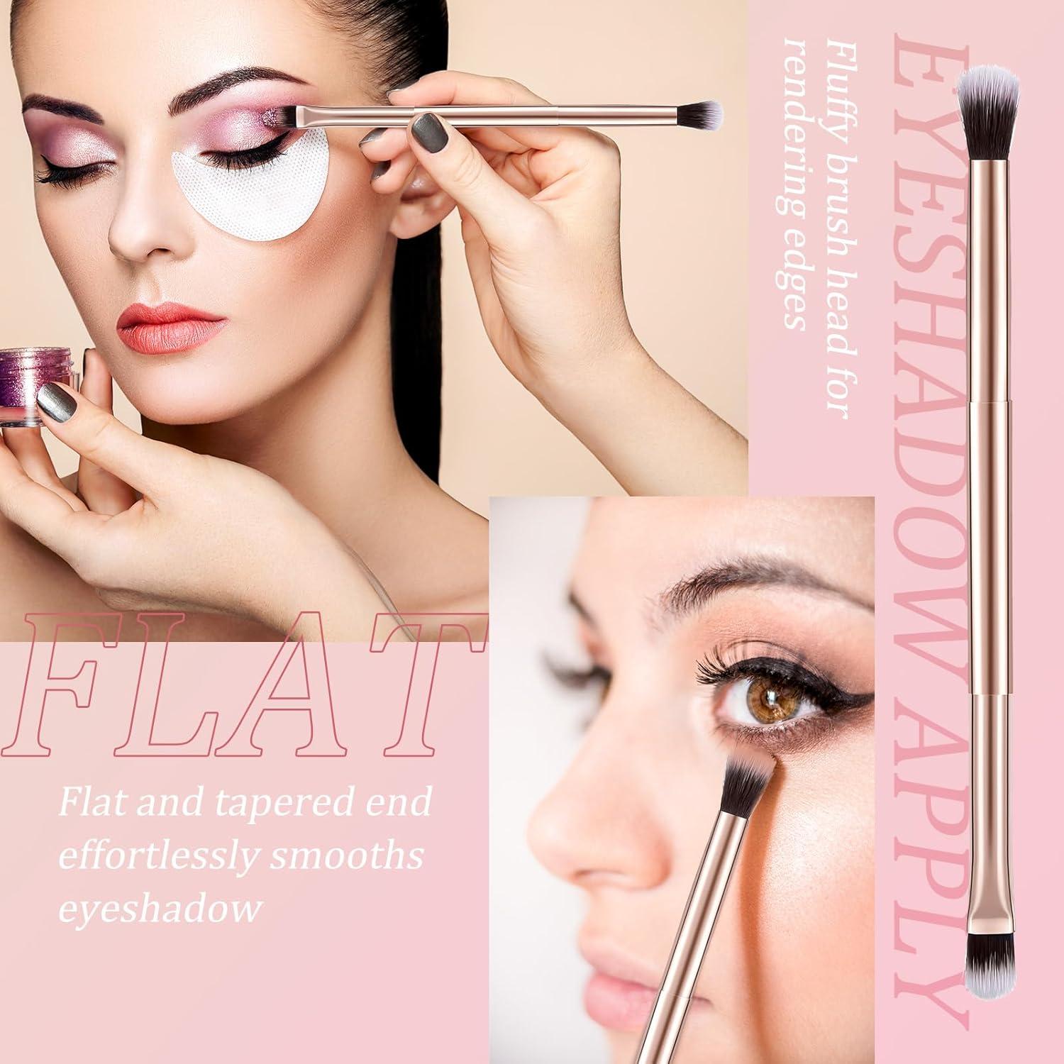 50 Brochas de Maquillaje Doble Punta Bokon - Difuminar Sombra de Ojos