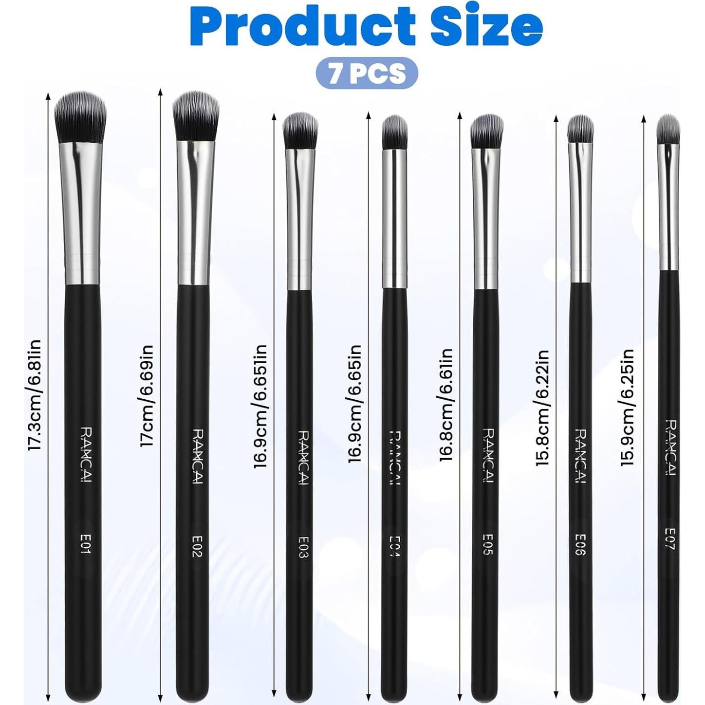 Juego de 7 Pinceles para Maquillaje de Ojos Skrfren