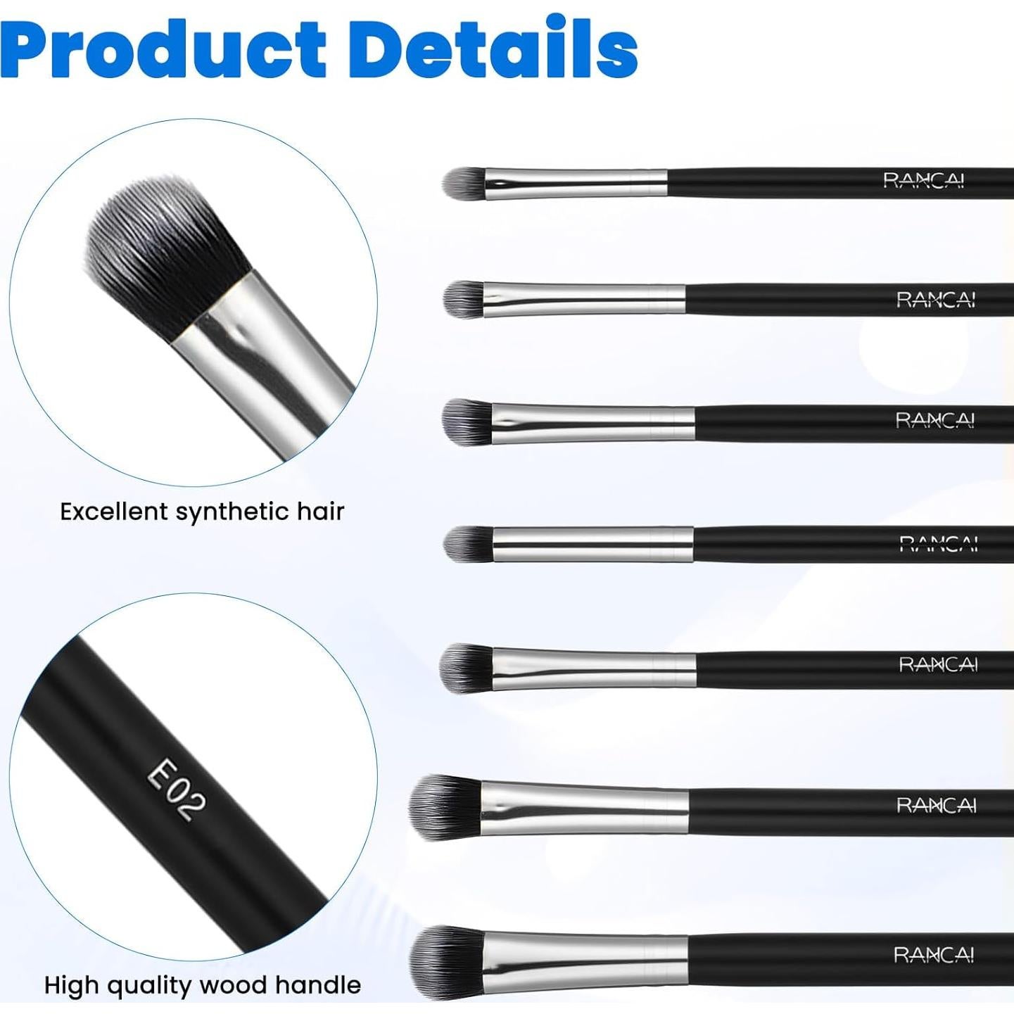 Juego de 7 Pinceles para Maquillaje de Ojos Skrfren