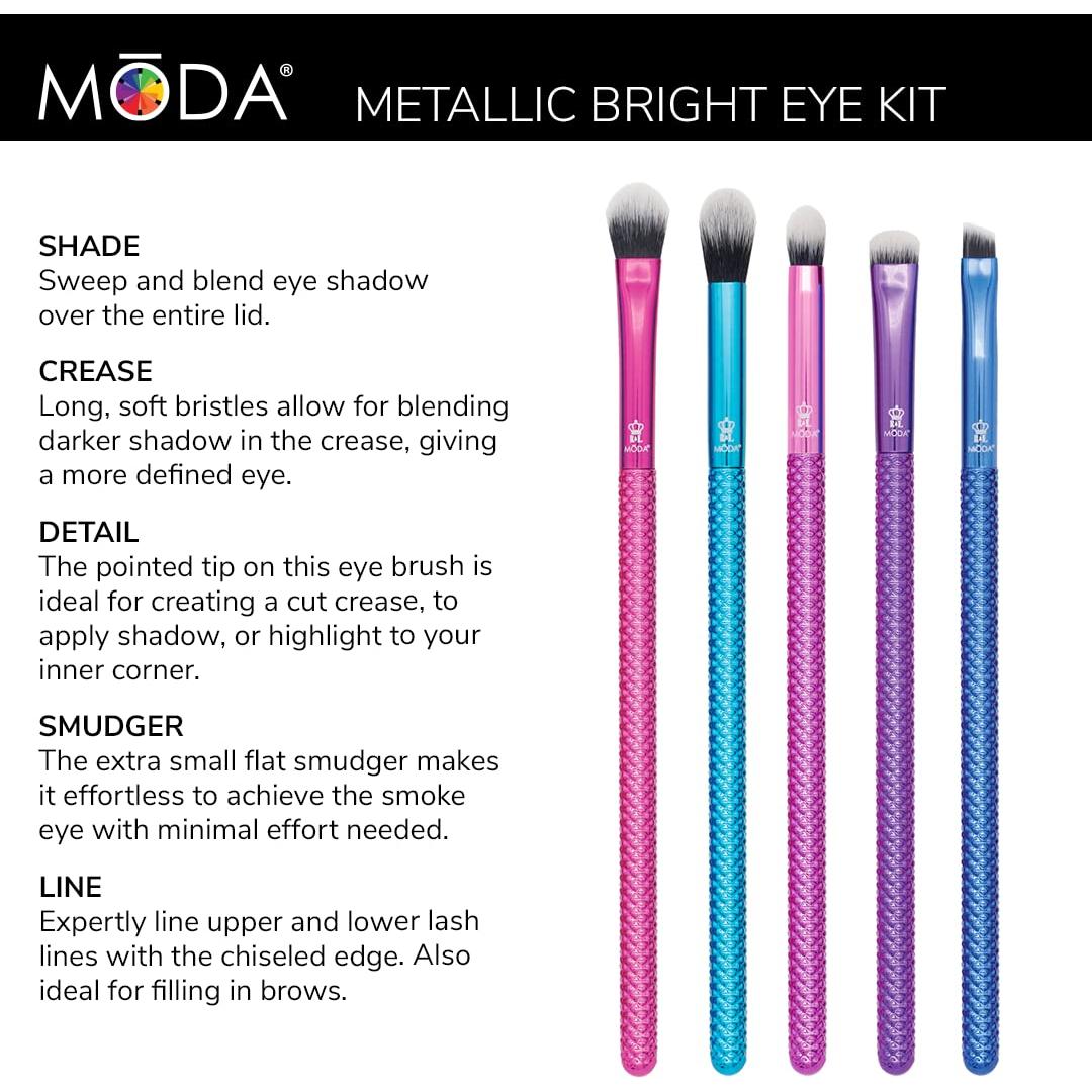 Kit de Brochas de Maquillaje para Ojos MODA 5 Piezas Deluxe
