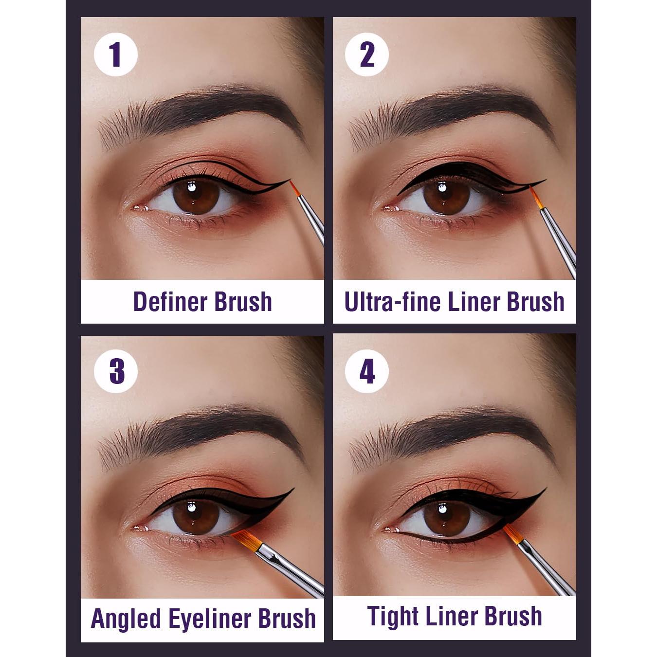 Juego de Pinceles para Delineador EIGSHOW - 4 Piezas Veganas