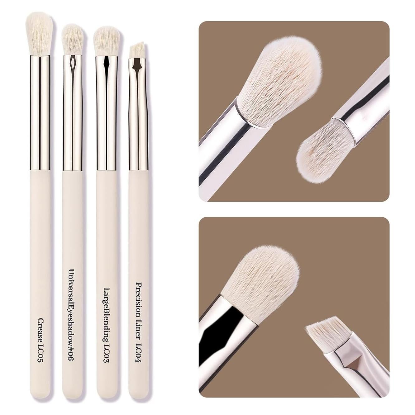 Juego de Pinceles para Sombras de Ojos LOCKCUTE - 4 Piezas