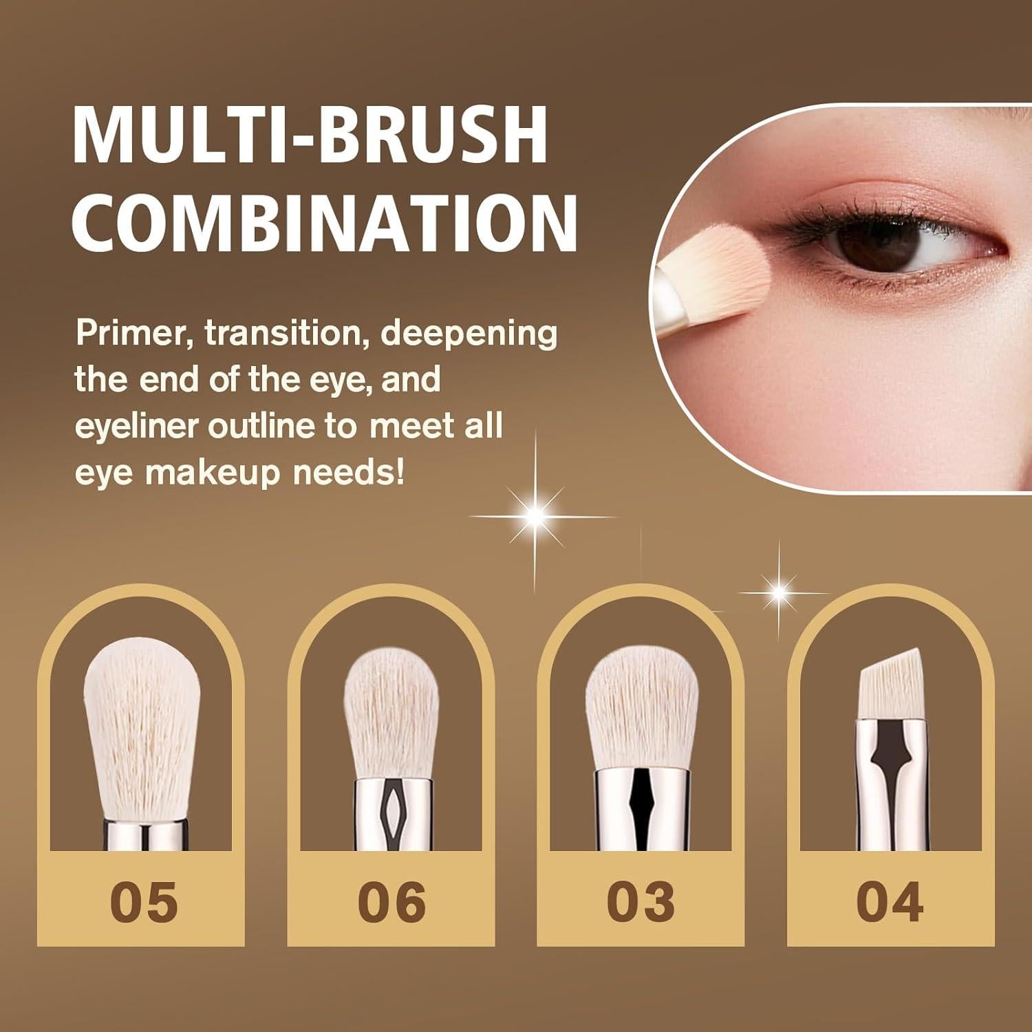 Juego de Pinceles para Sombras de Ojos LOCKCUTE - 4 Piezas