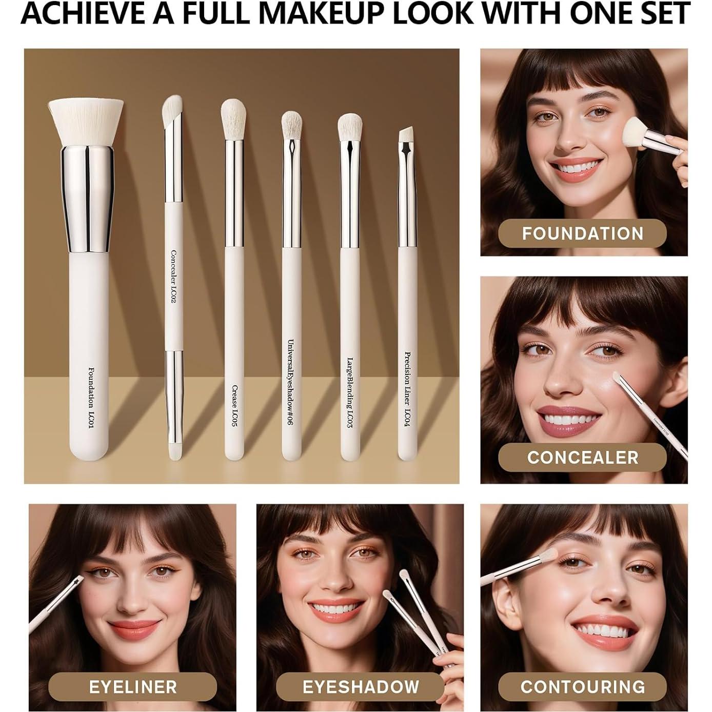 Juego de Pinceles para Sombras de Ojos LOCKCUTE - 4 Piezas